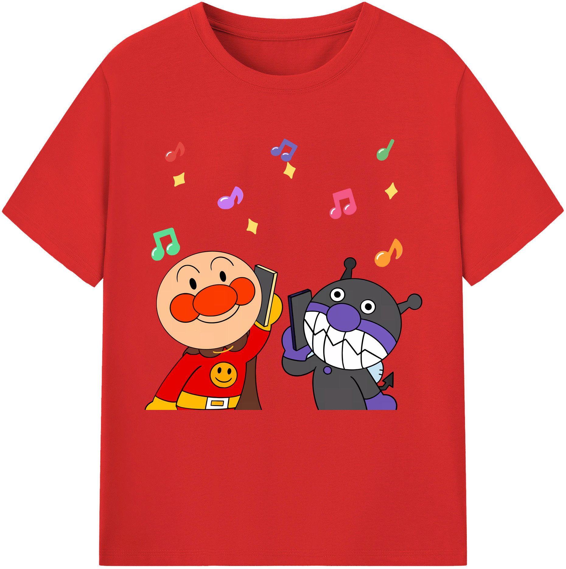 （画像用） アンパンマン Anpanman 綿100％半袖Tシャツ（フロントプリント）