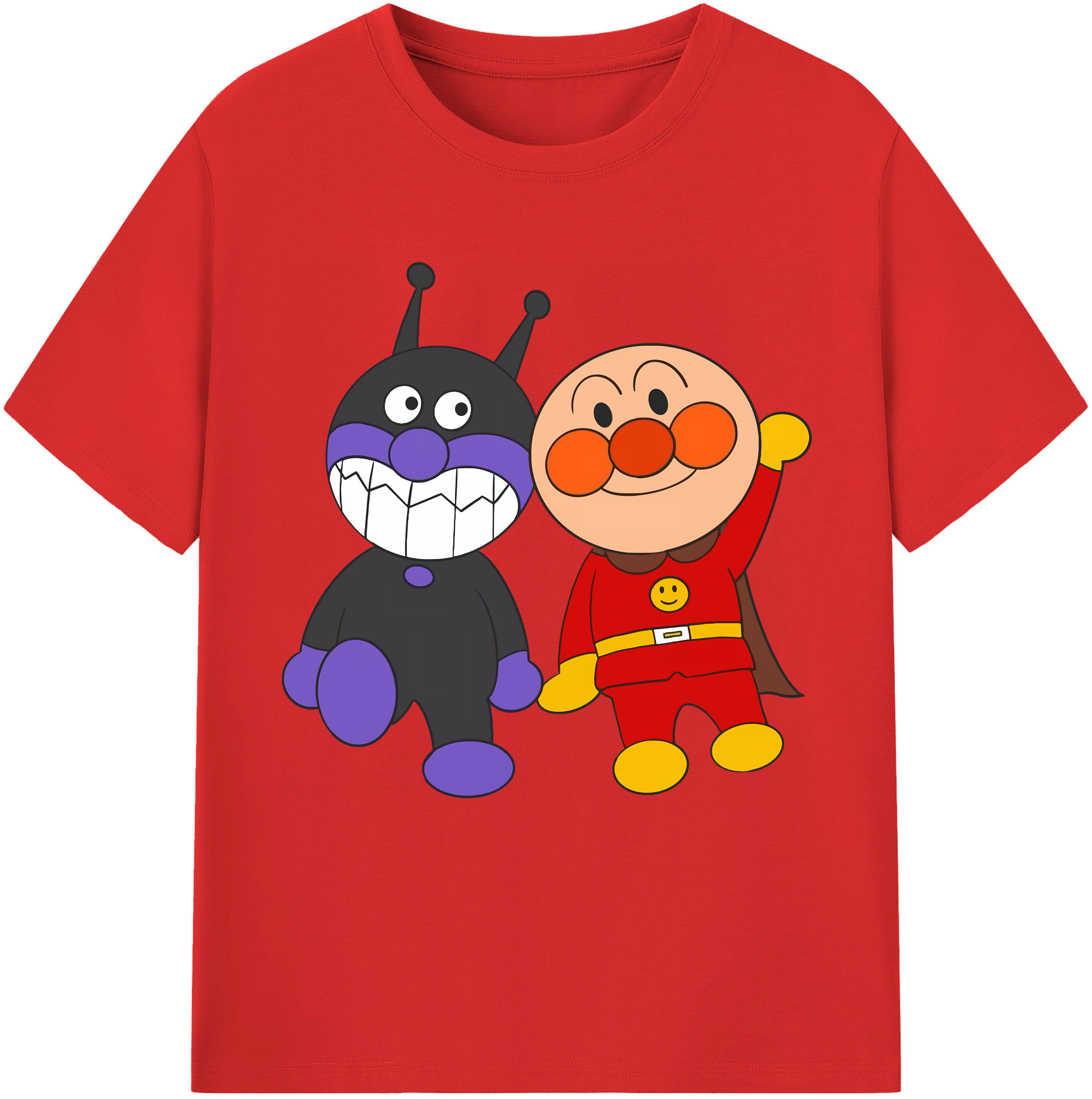 （画像用） アンパンマン Anpanman 綿100％半袖Tシャツ（フロントプリント）