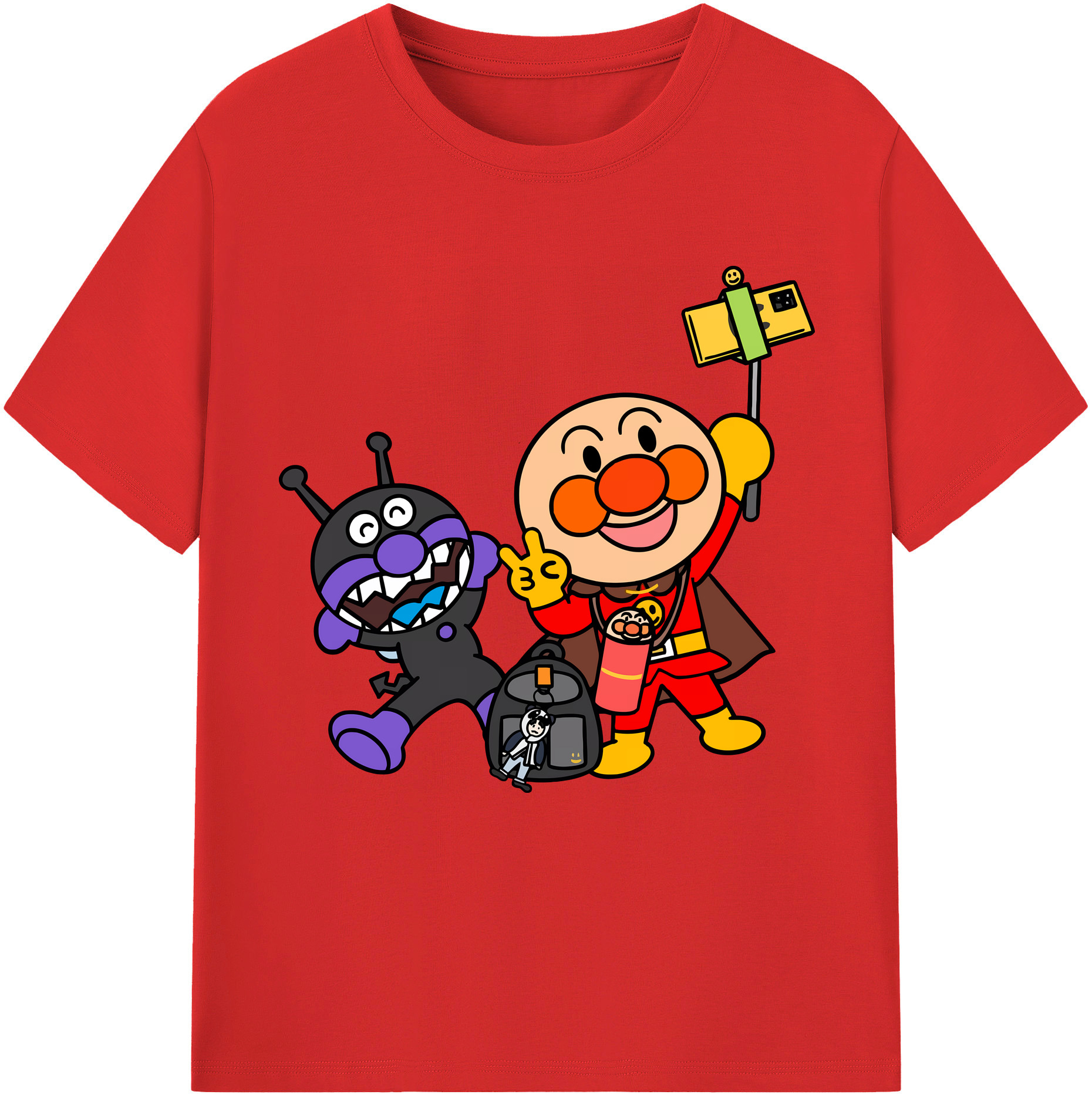（画像用） アンパンマン Anpanman 綿100％半袖Tシャツ（フロントプリント）