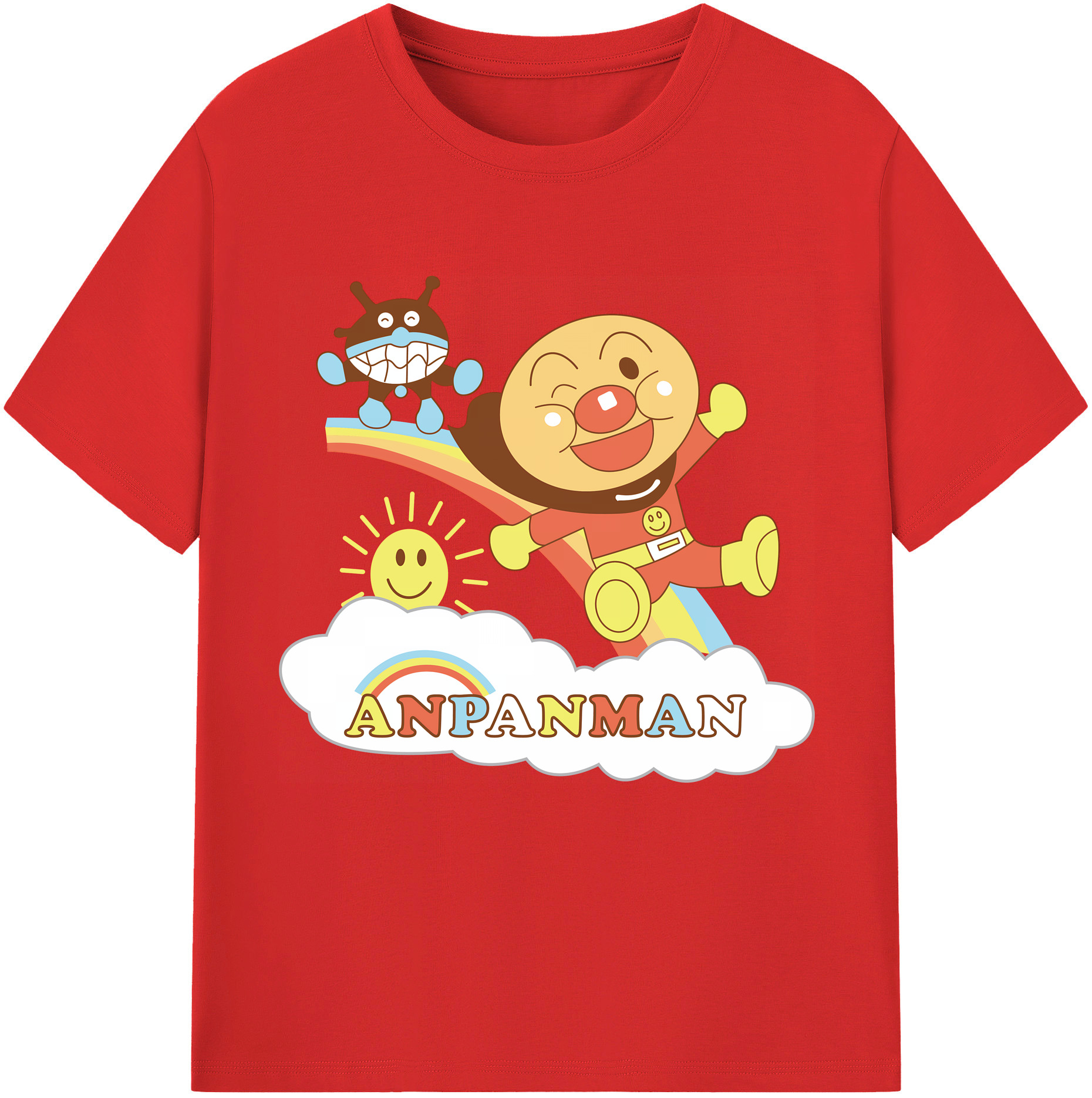 （画像用） アンパンマン Anpanman 綿100％半袖Tシャツ（フロントプリント）