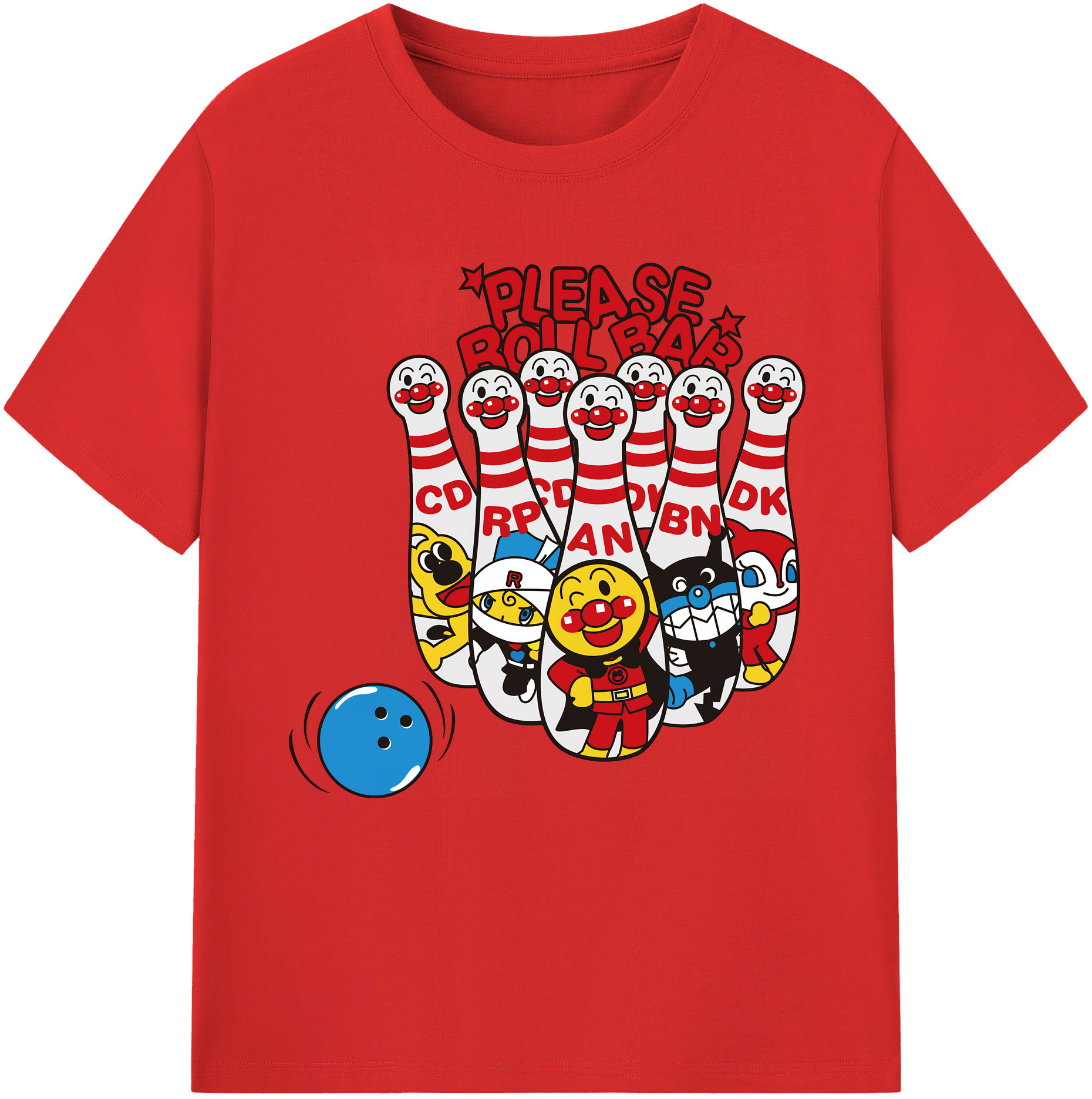 （画像用） アンパンマン Anpanman 綿100％半袖Tシャツ（フロントプリント）