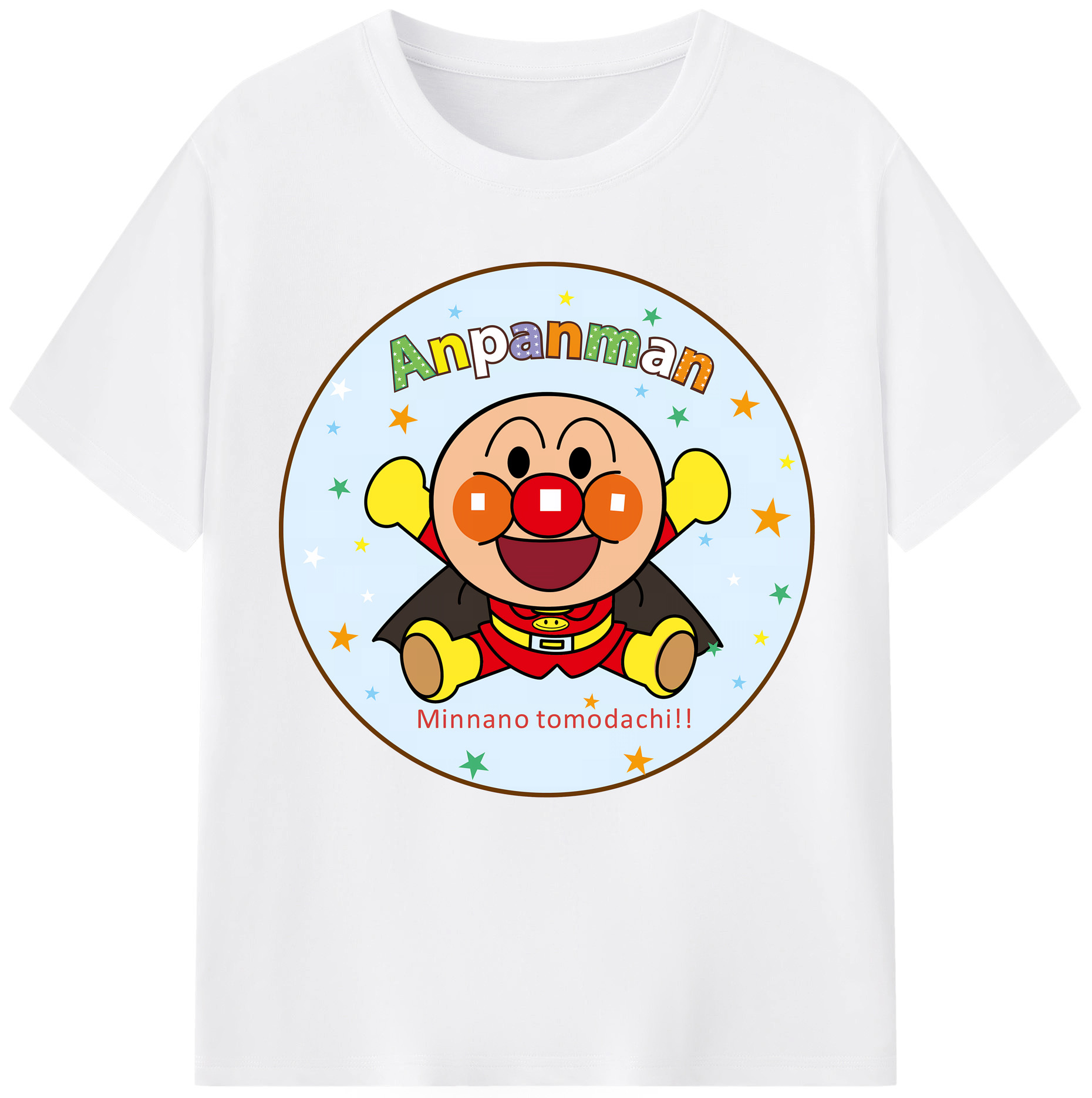 （画像用） アンパンマン Anpanman 綿100％半袖Tシャツ（フロントプリント）