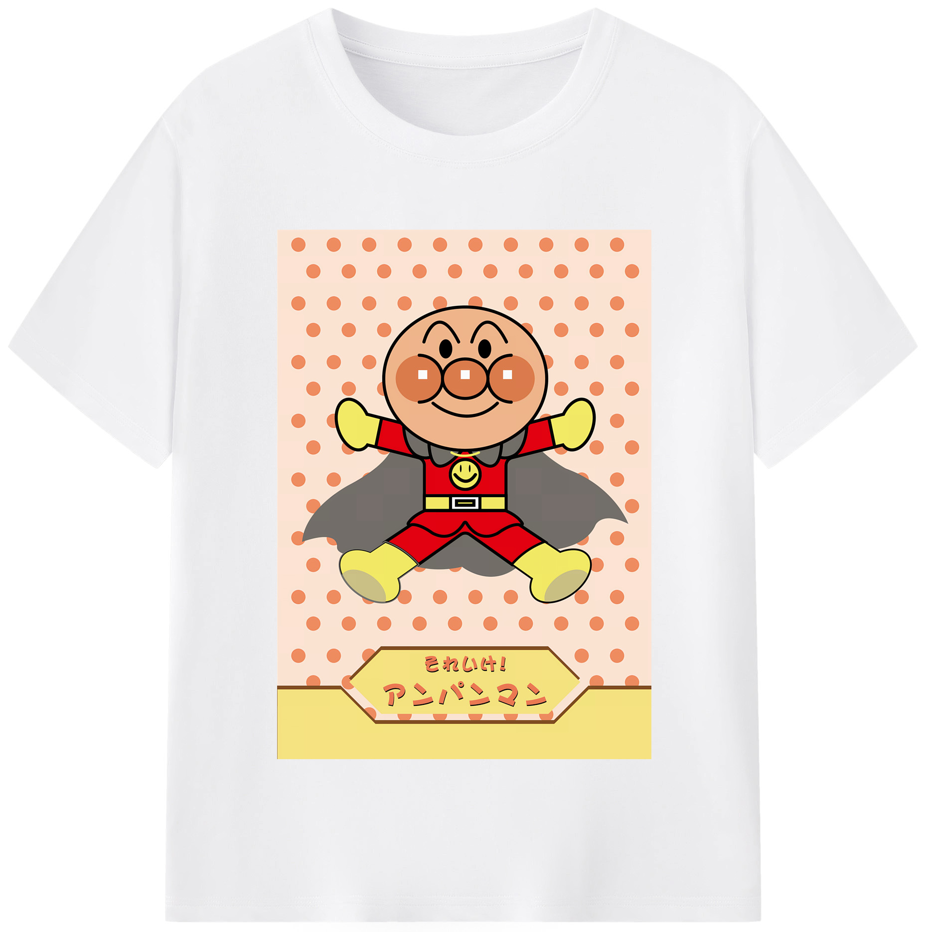 （画像用） アンパンマン Anpanman 綿100％半袖Tシャツ（フロントプリント）