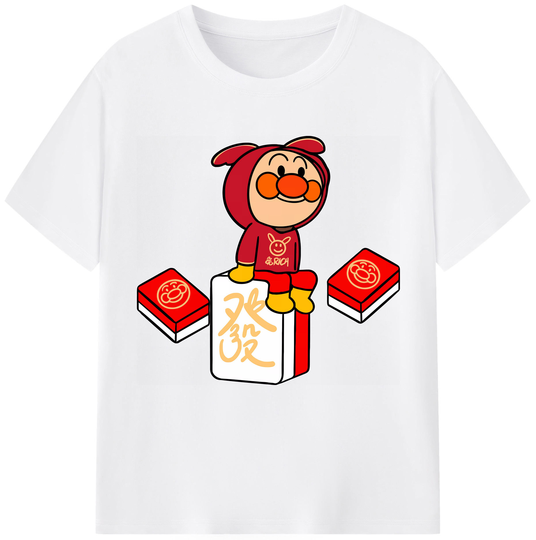 （画像用） アンパンマン Anpanman 綿100％半袖Tシャツ（フロントプリント）