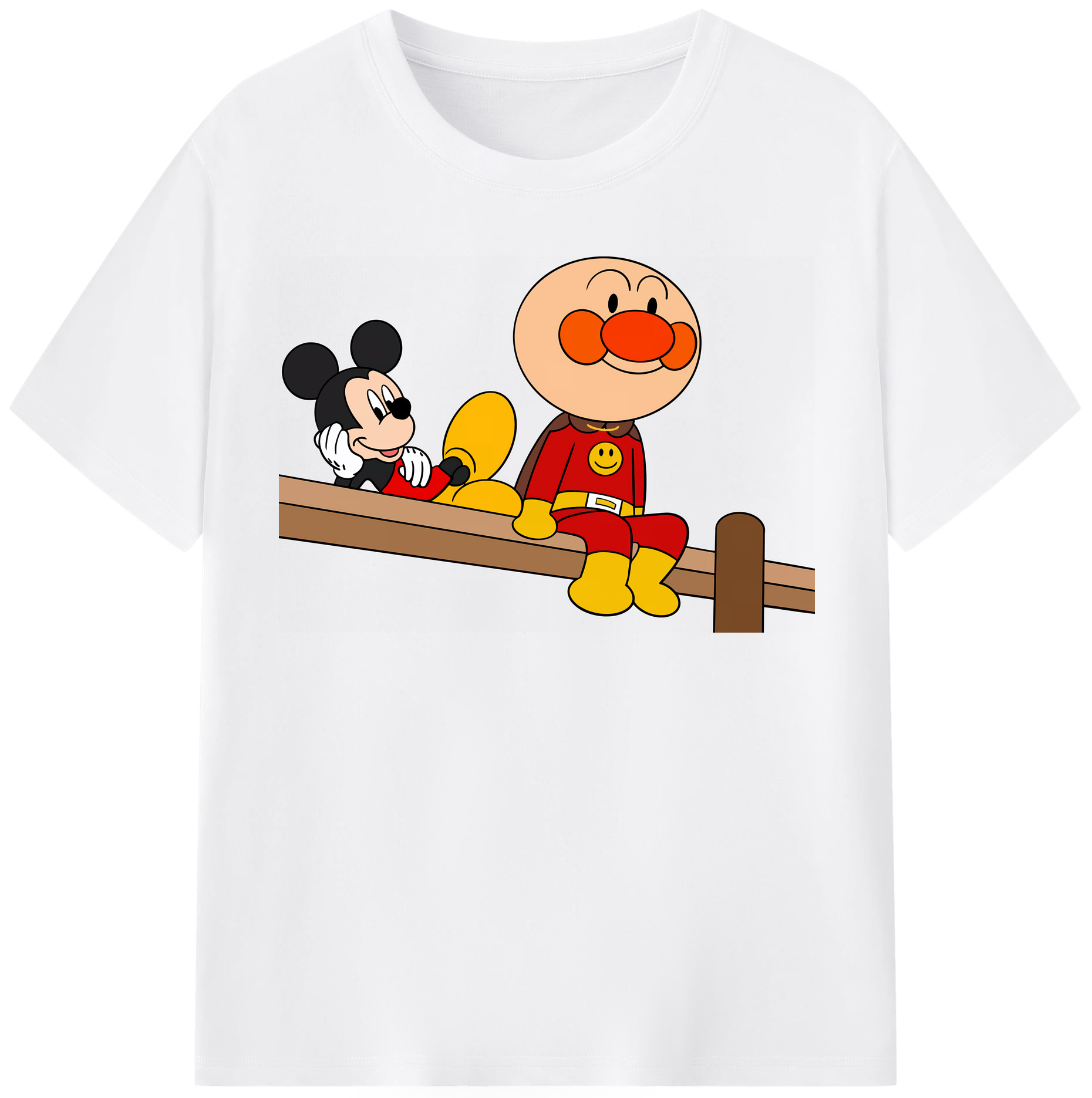 （画像用） アンパンマン Anpanman 綿100％半袖Tシャツ（フロントプリント）