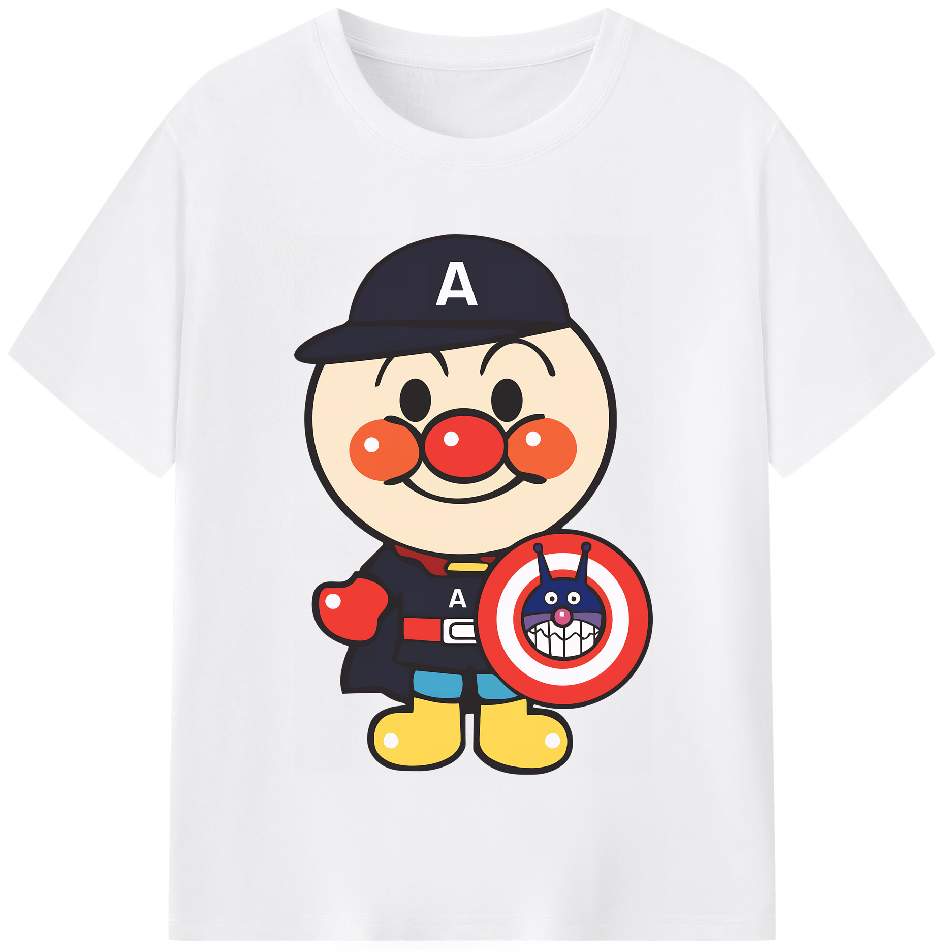 （画像用） アンパンマン Anpanman 綿100％半袖Tシャツ（フロントプリント）