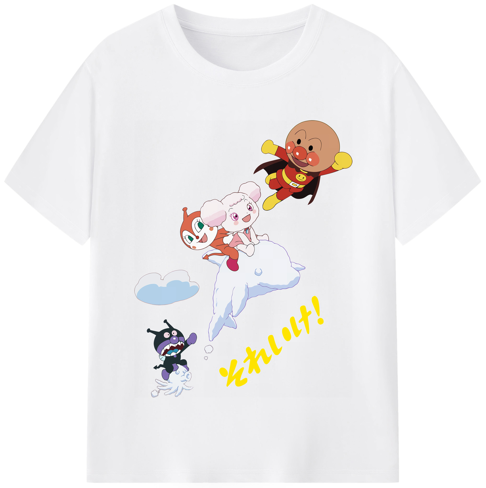 （画像用） アンパンマン Anpanman 綿100％半袖Tシャツ（フロントプリント）