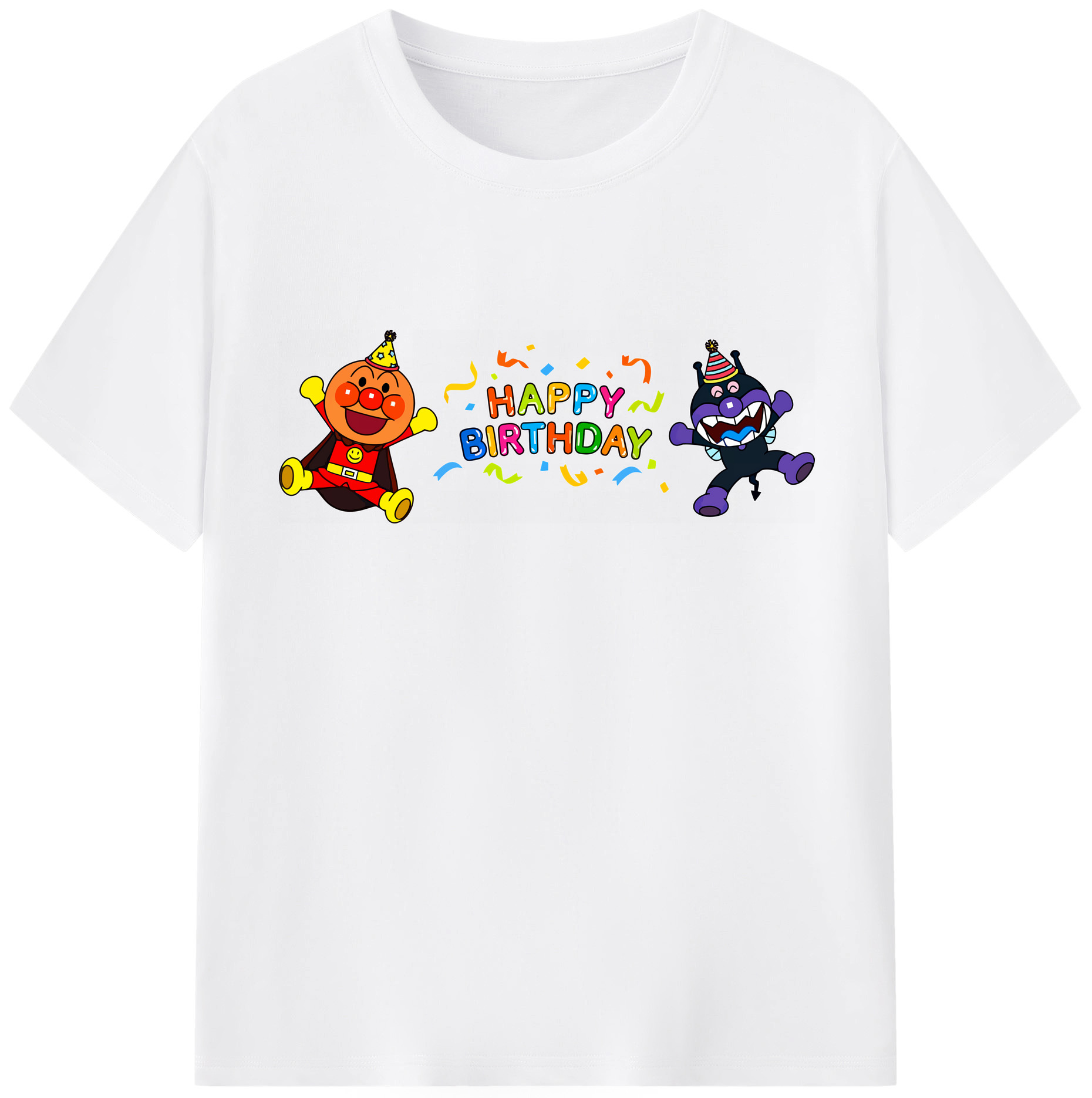 （画像用） アンパンマン Anpanman 綿100％半袖Tシャツ（フロントプリント）