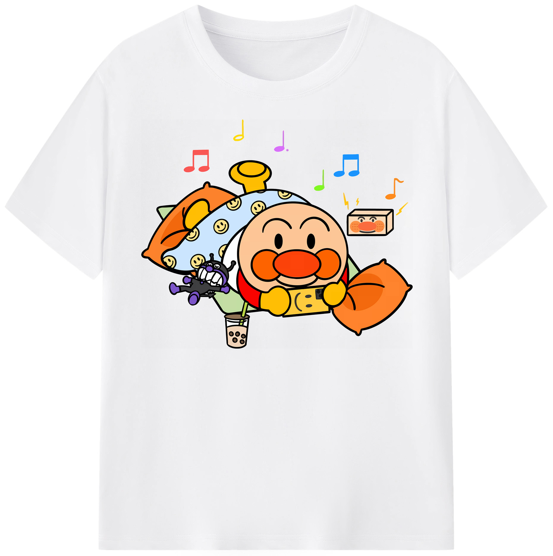 （画像用） アンパンマン Anpanman 綿100％半袖Tシャツ（フロントプリント）