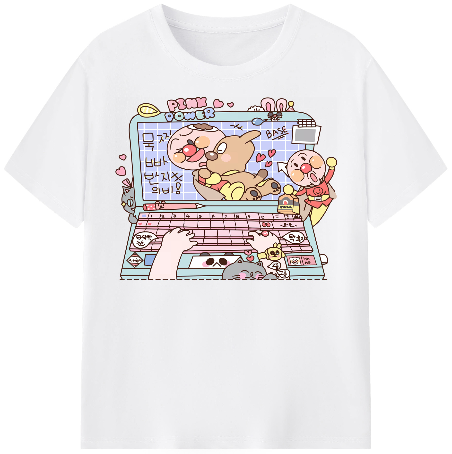 （画像用） アンパンマン Anpanman 綿100％半袖Tシャツ（フロントプリント）