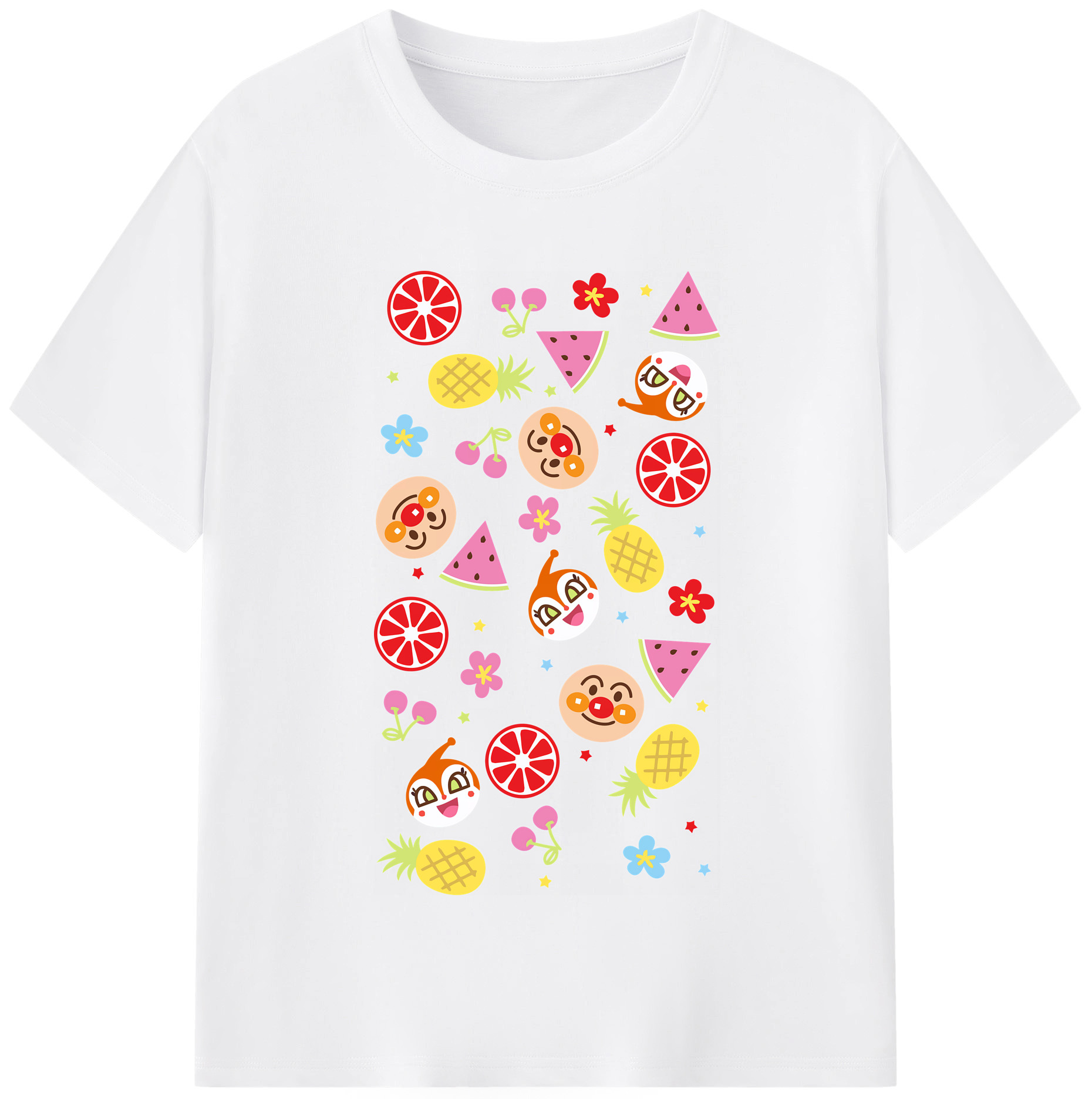 （画像用） アンパンマン Anpanman 綿100％半袖Tシャツ（フロントプリント）