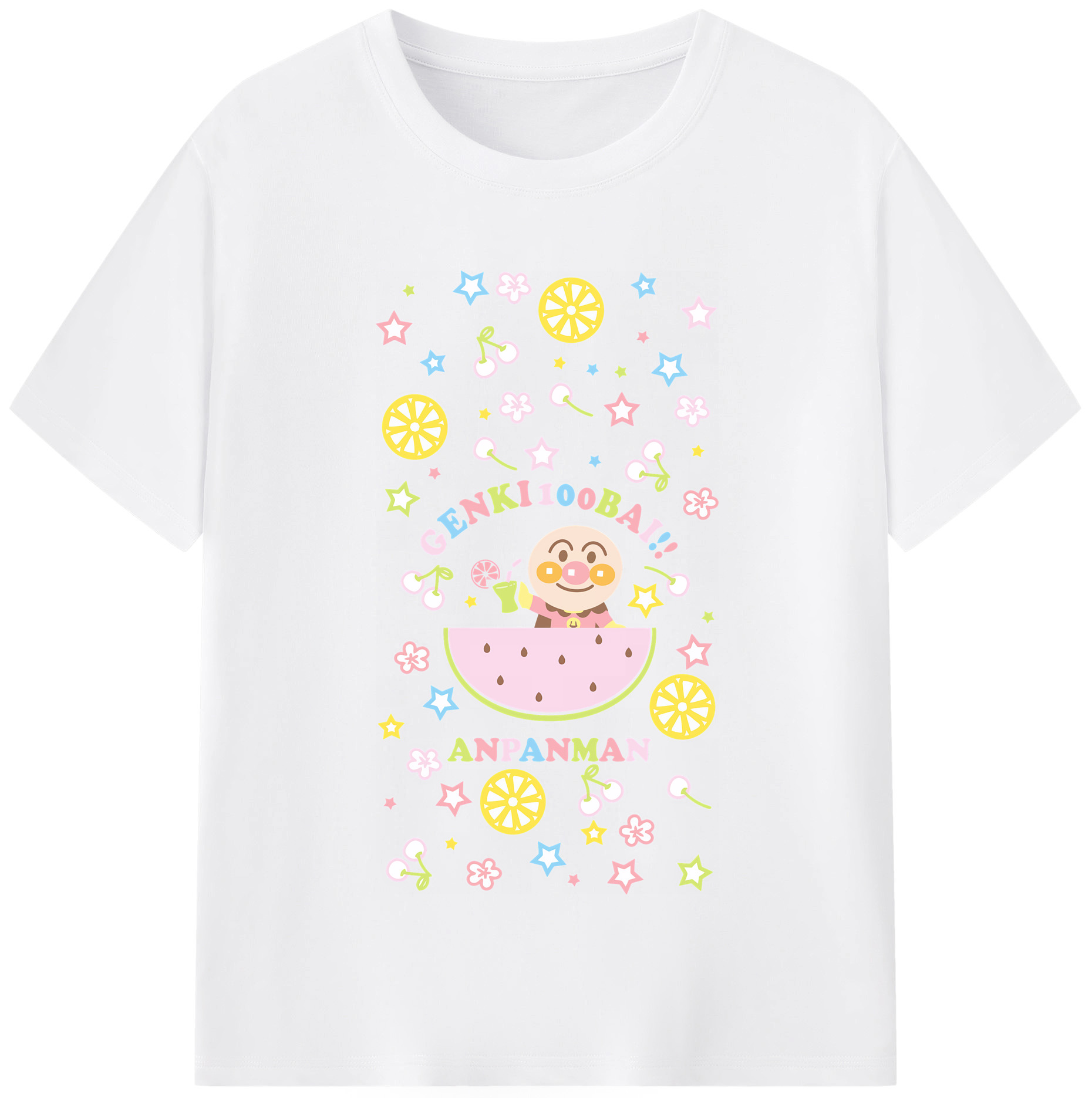 （画像用） アンパンマン Anpanman 綿100％半袖Tシャツ（フロントプリント）