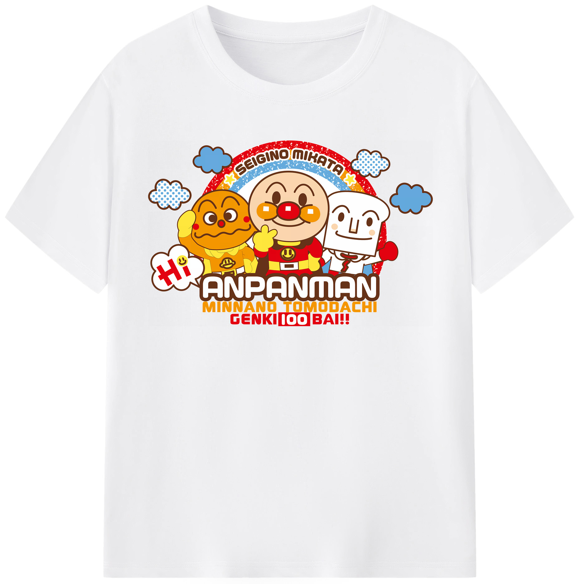（画像用） アンパンマン Anpanman 綿100％半袖Tシャツ（フロントプリント）