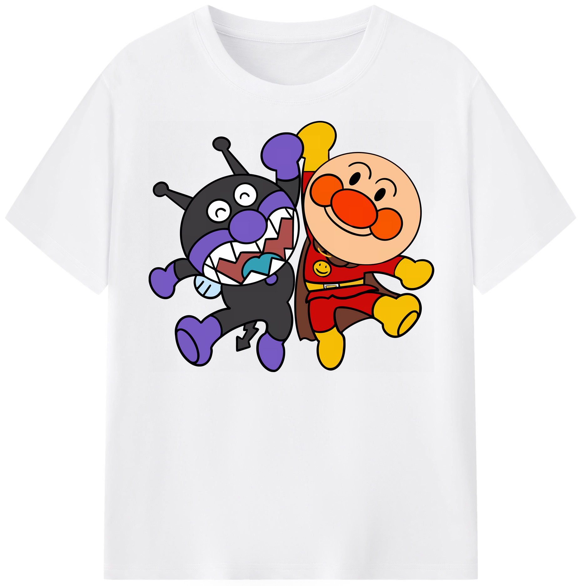 （画像用） アンパンマン Anpanman 綿100％半袖Tシャツ（フロントプリント）
