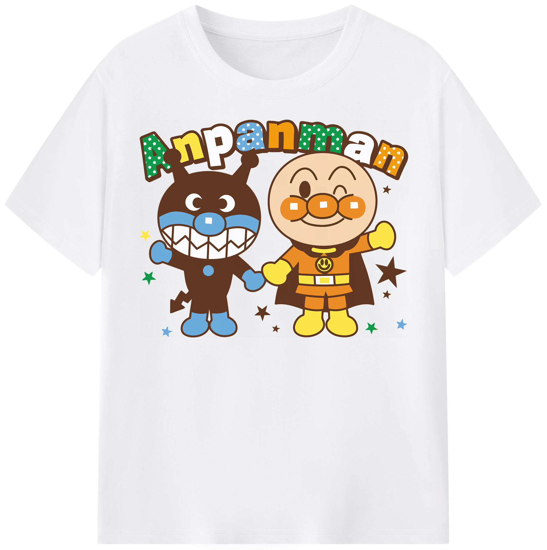 （画像用） アンパンマン Anpanman 綿100％半袖Tシャツ（フロントプリント）