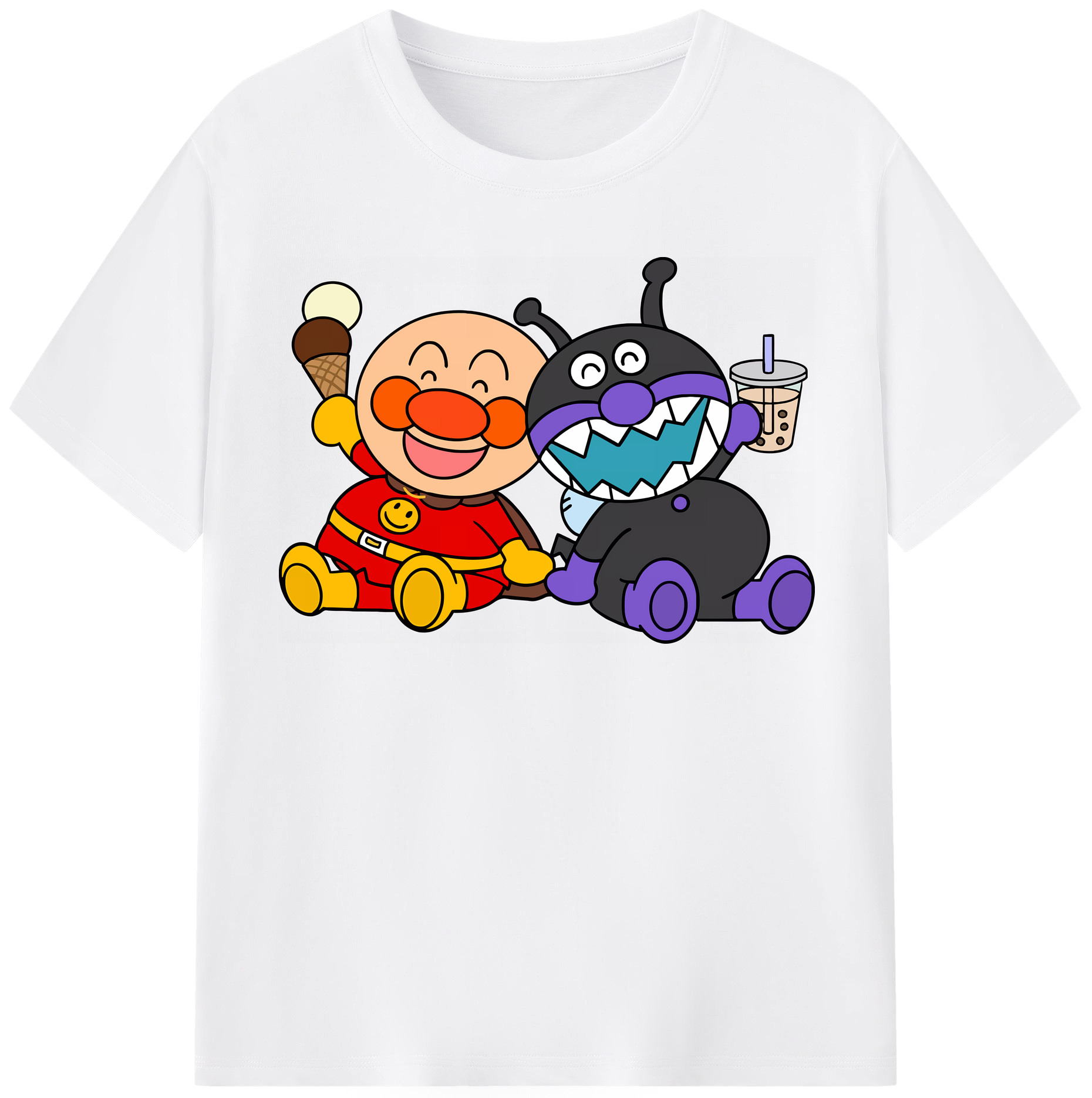 （画像用） アンパンマン Anpanman 綿100％半袖Tシャツ（フロントプリント）