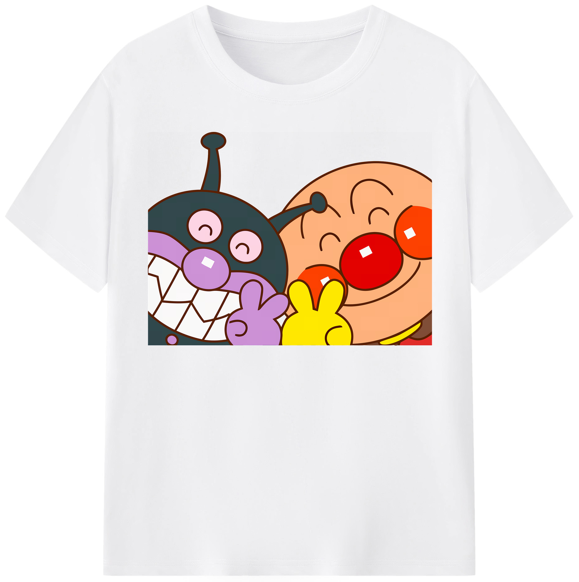 （画像用） アンパンマン Anpanman 綿100％半袖Tシャツ（フロントプリント）