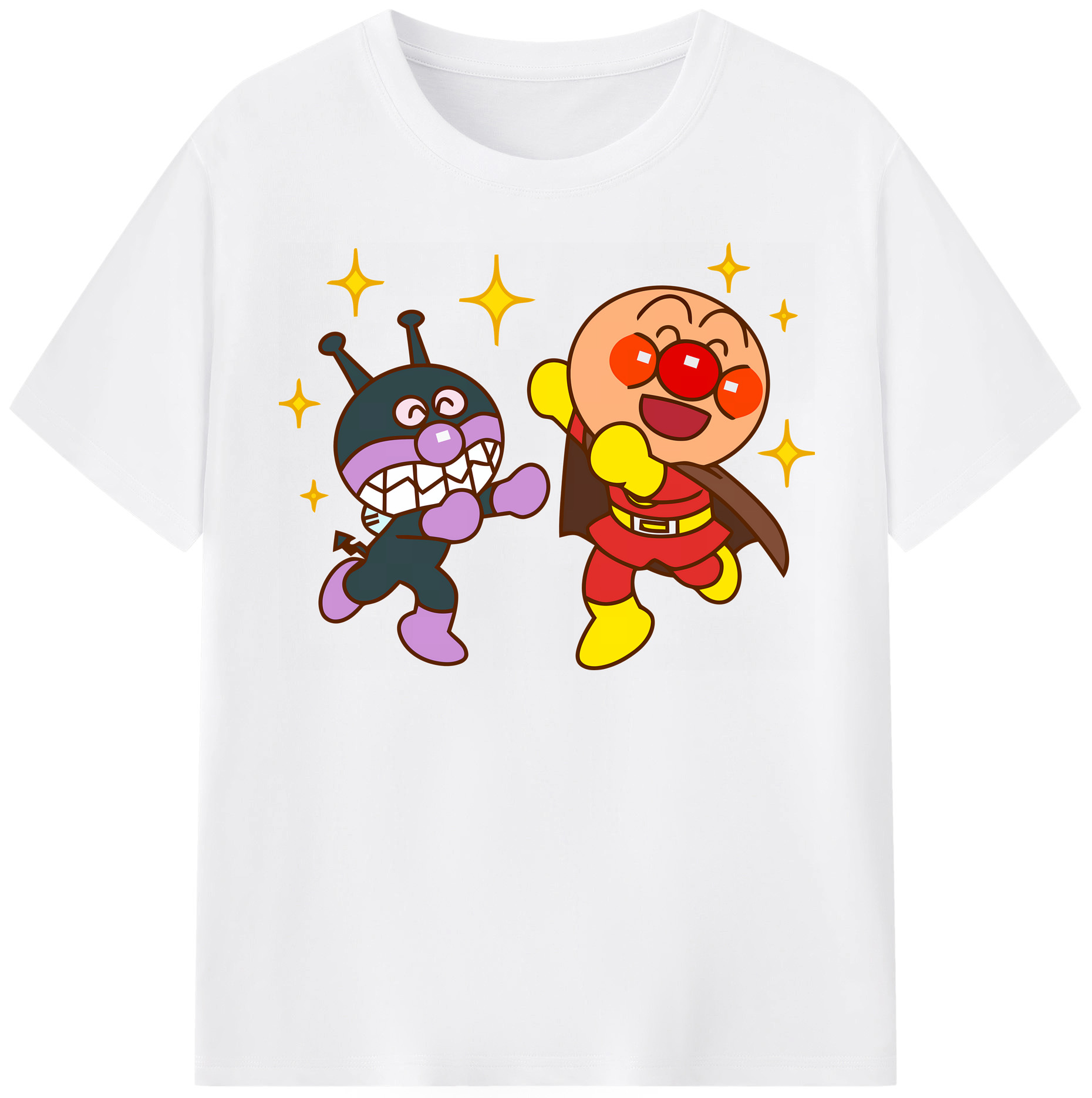 （画像用） アンパンマン Anpanman 綿100％半袖Tシャツ（フロントプリント）