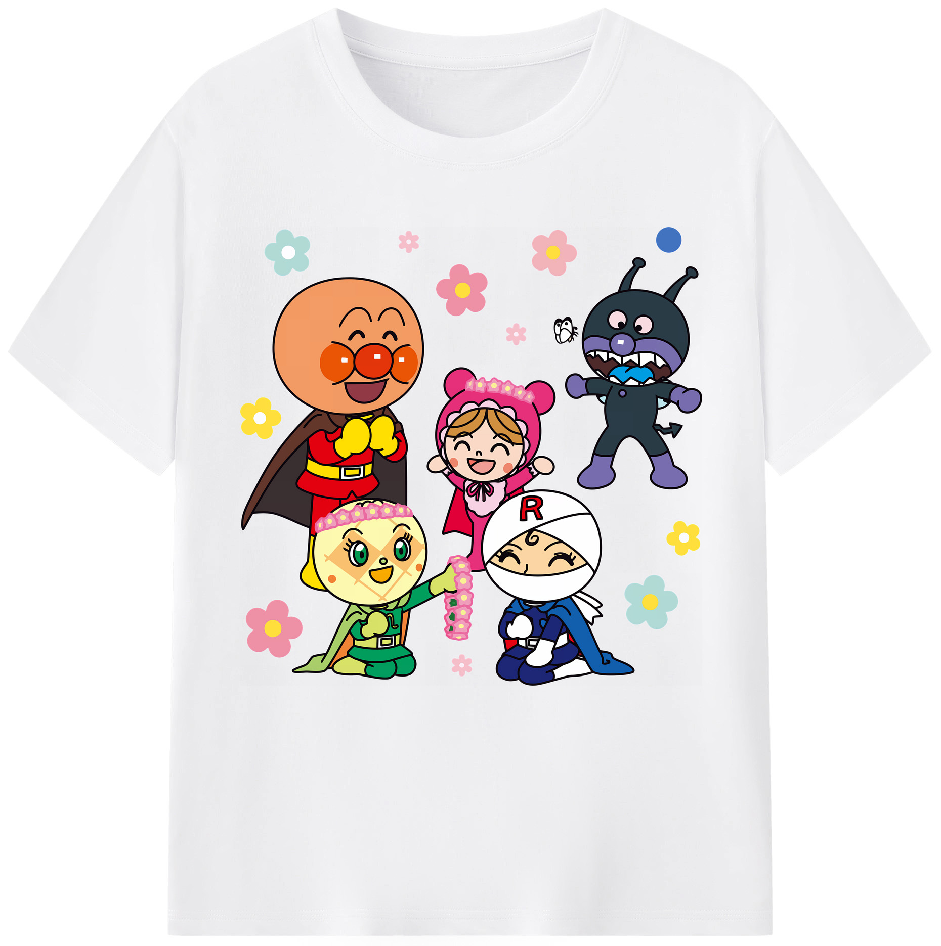 （画像用） アンパンマン Anpanman 綿100％半袖Tシャツ（フロントプリント）