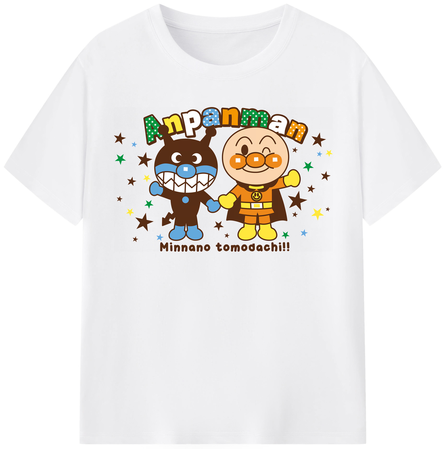 （画像用） アンパンマン Anpanman 綿100％半袖Tシャツ（フロントプリント）