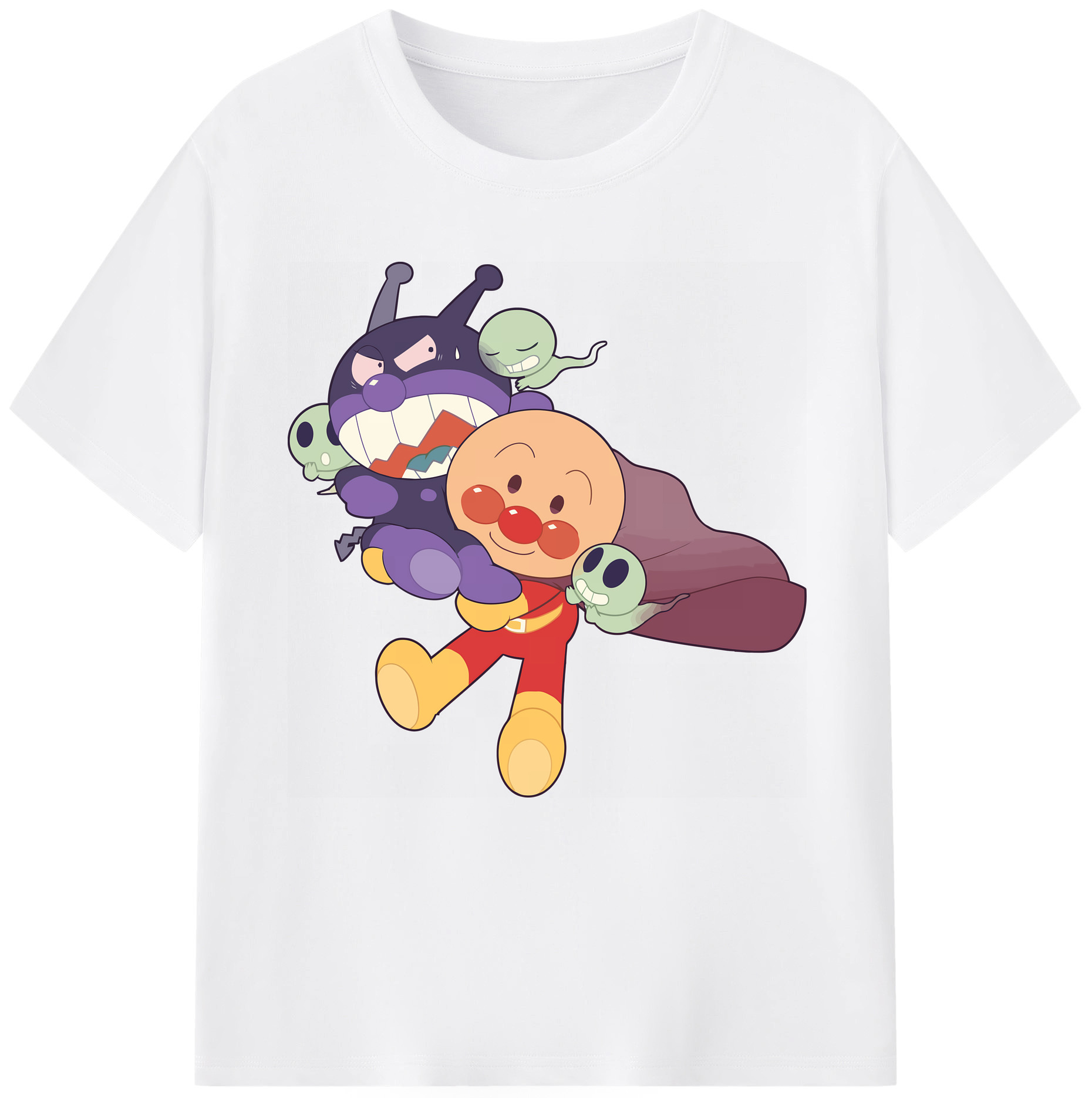 （画像用） アンパンマン Anpanman 綿100％半袖Tシャツ（フロントプリント）