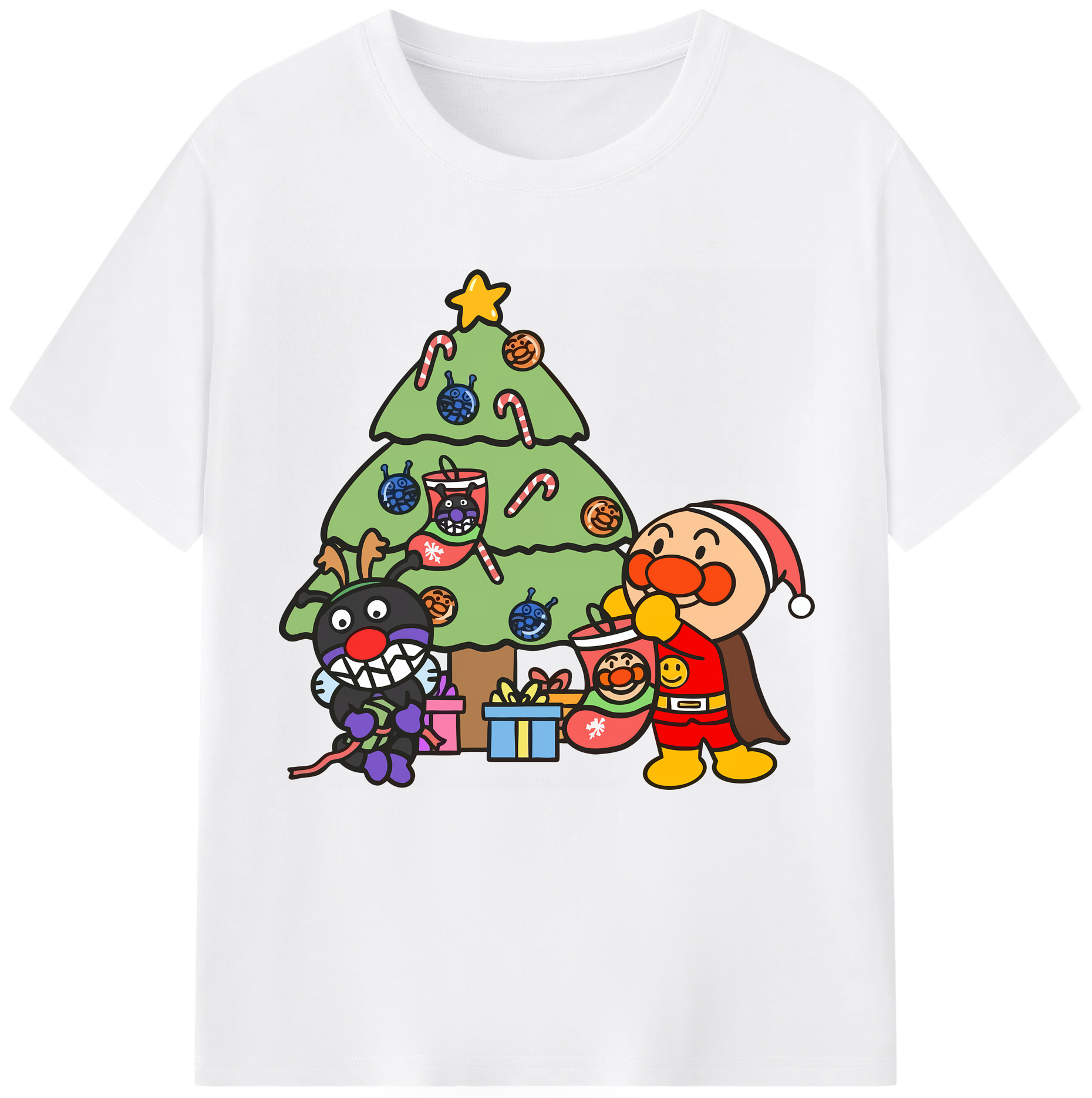 （画像用） アンパンマン Anpanman 綿100％半袖Tシャツ（フロントプリント）