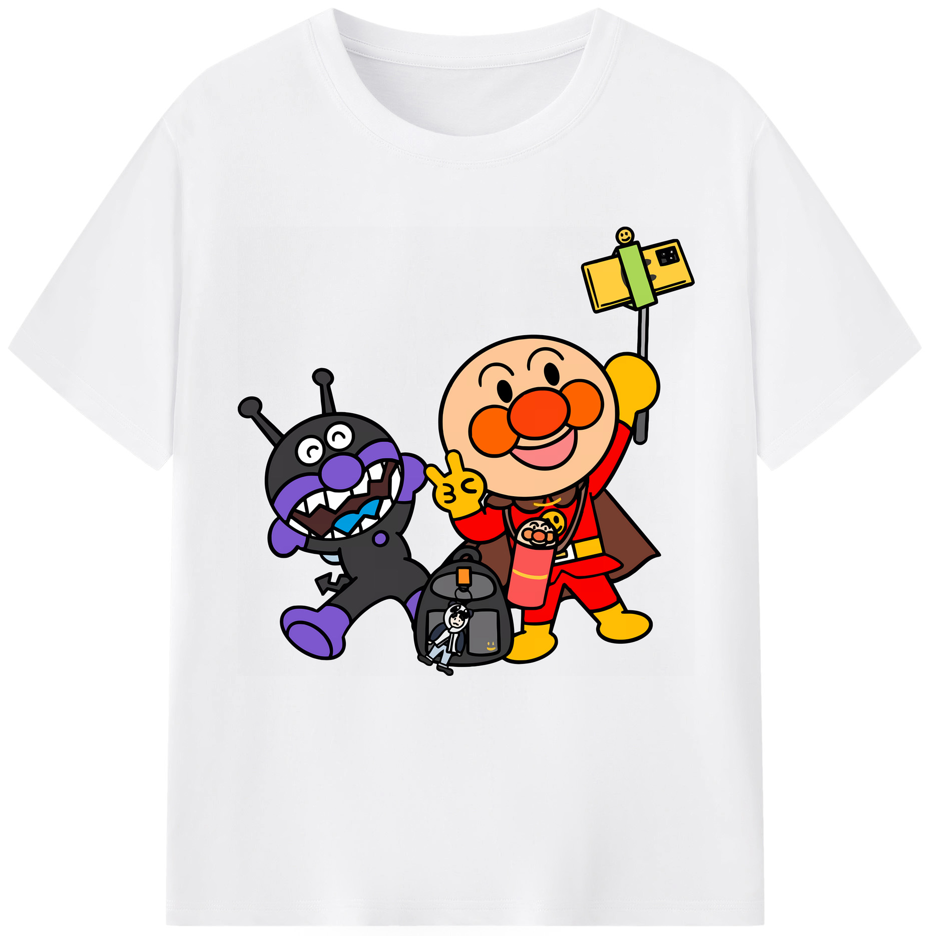 （画像用） アンパンマン Anpanman 綿100％半袖Tシャツ（フロントプリント）