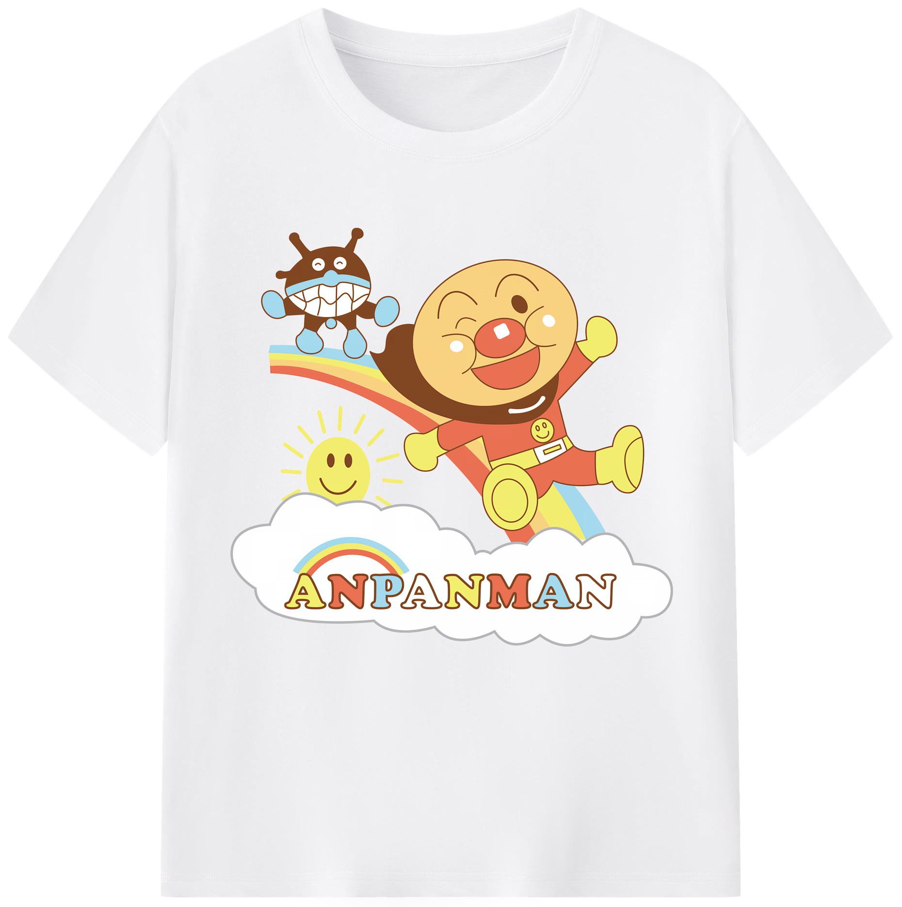 （画像用） アンパンマン Anpanman 綿100％半袖Tシャツ（フロントプリント）