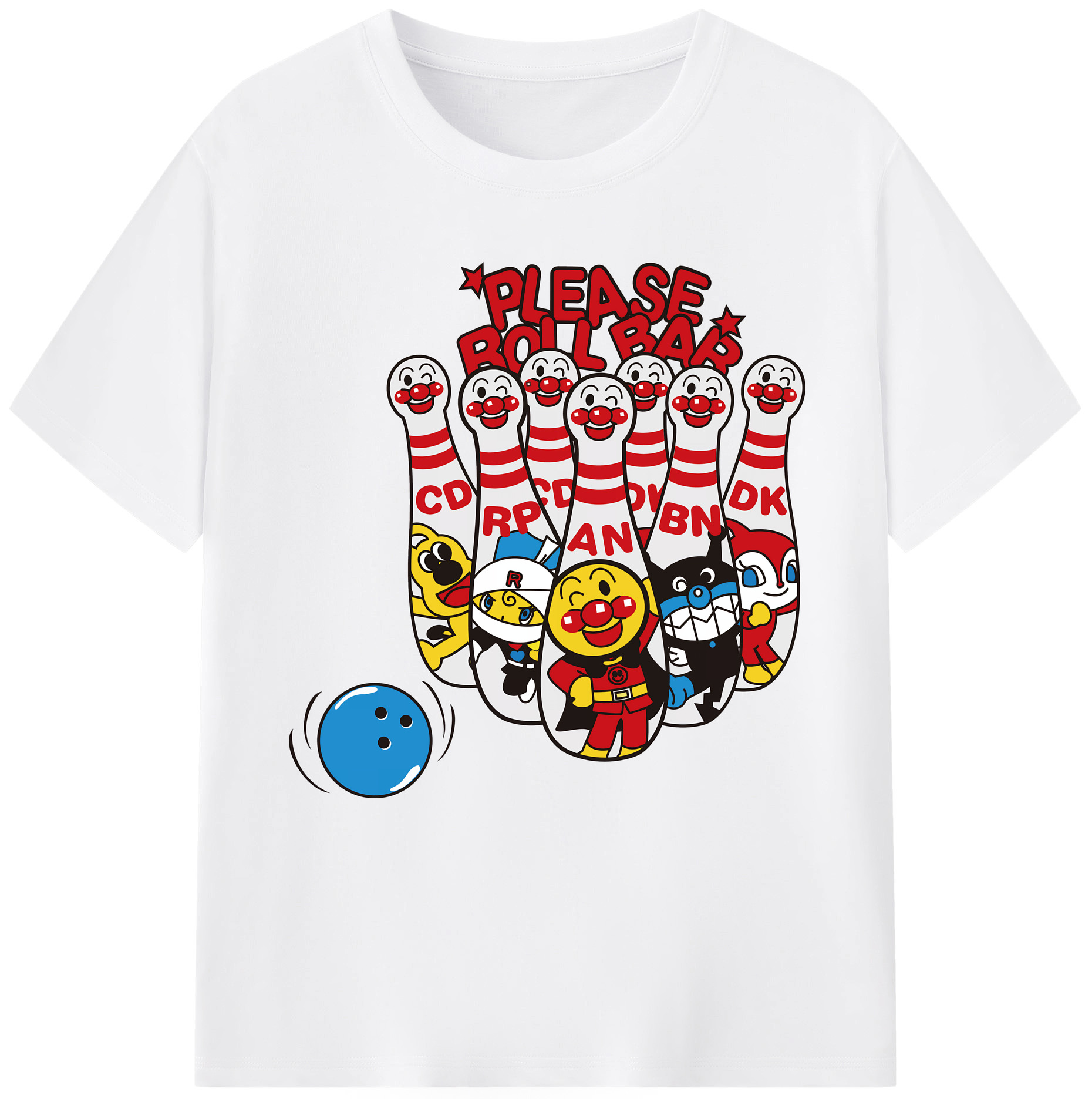（画像用） アンパンマン Anpanman 綿100％半袖Tシャツ（フロントプリント）