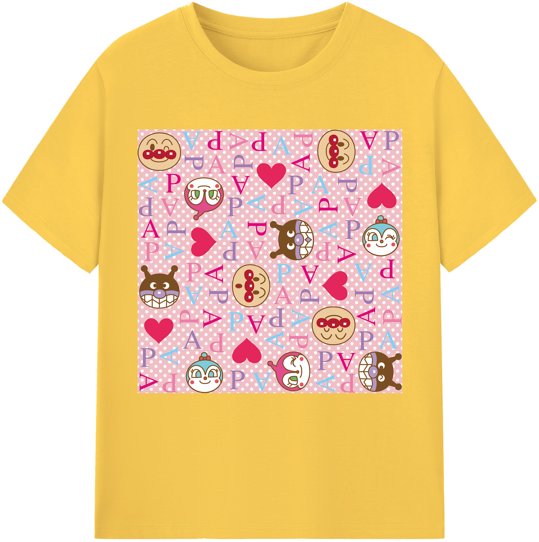（画像用） アンパンマン Anpanman 綿100％半袖Tシャツ（フロントプリント）