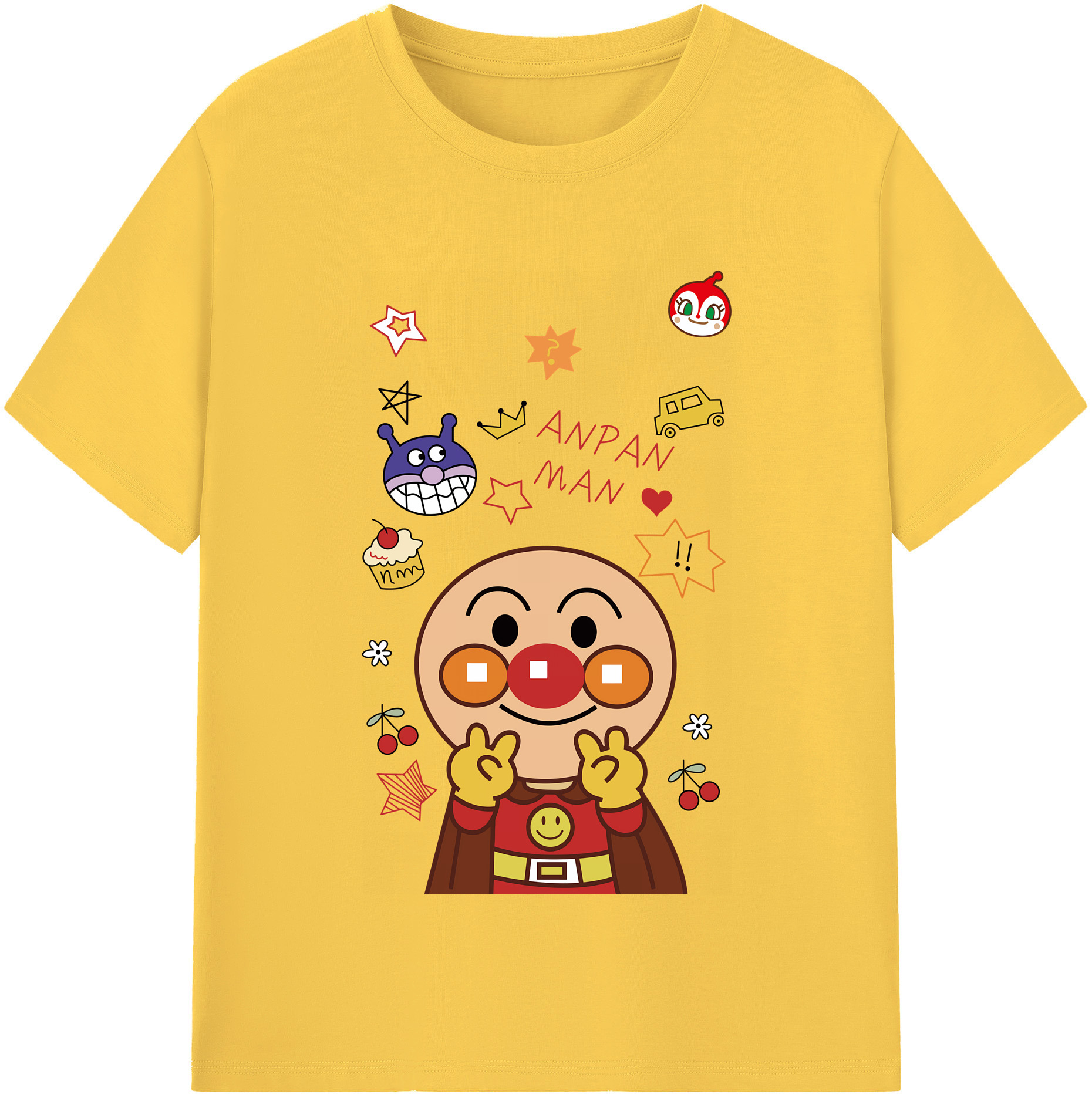 （画像用） アンパンマン Anpanman 綿100％半袖Tシャツ（フロントプリント）