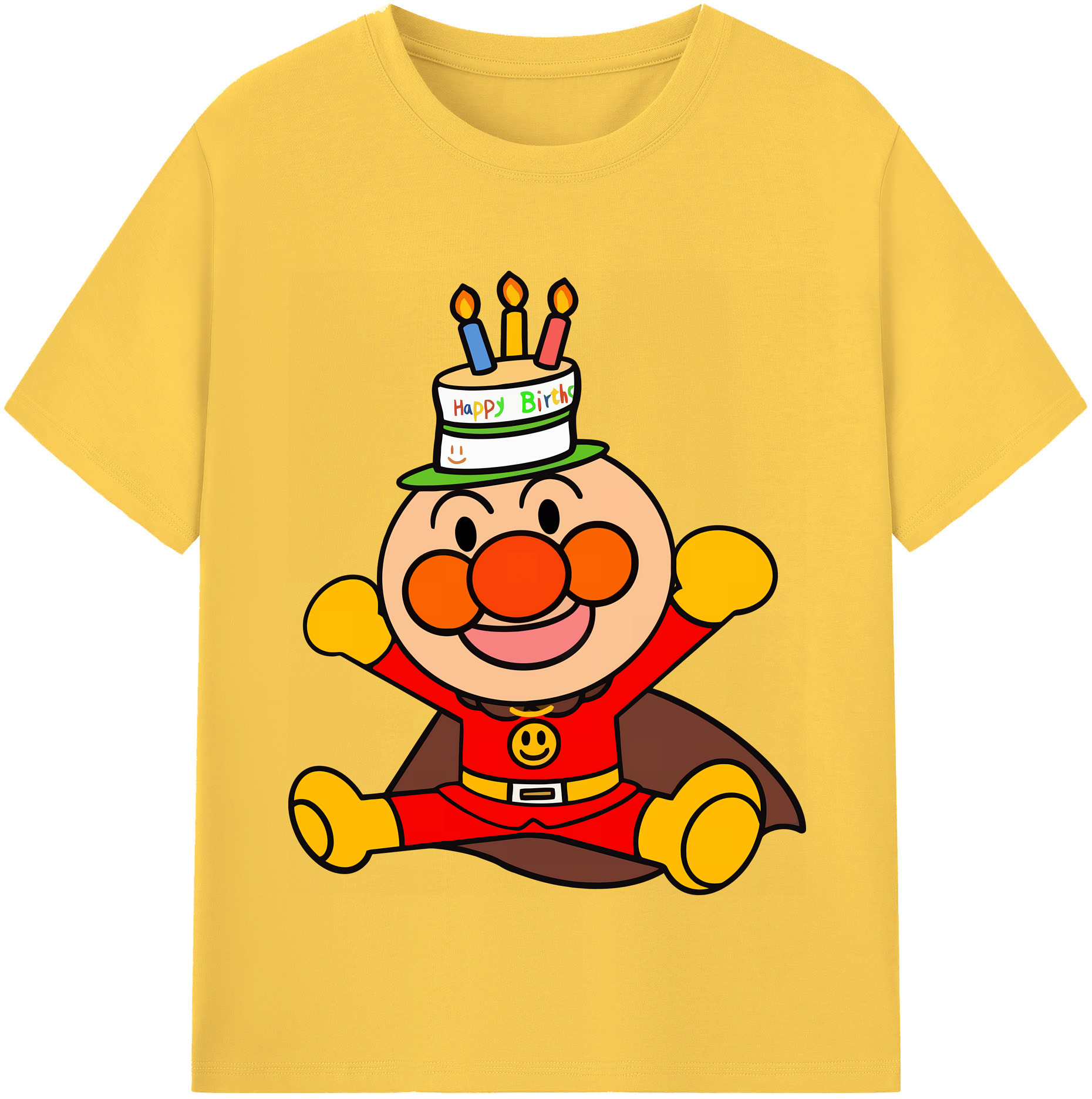 （画像用） アンパンマン Anpanman 綿100％半袖Tシャツ（フロントプリント）