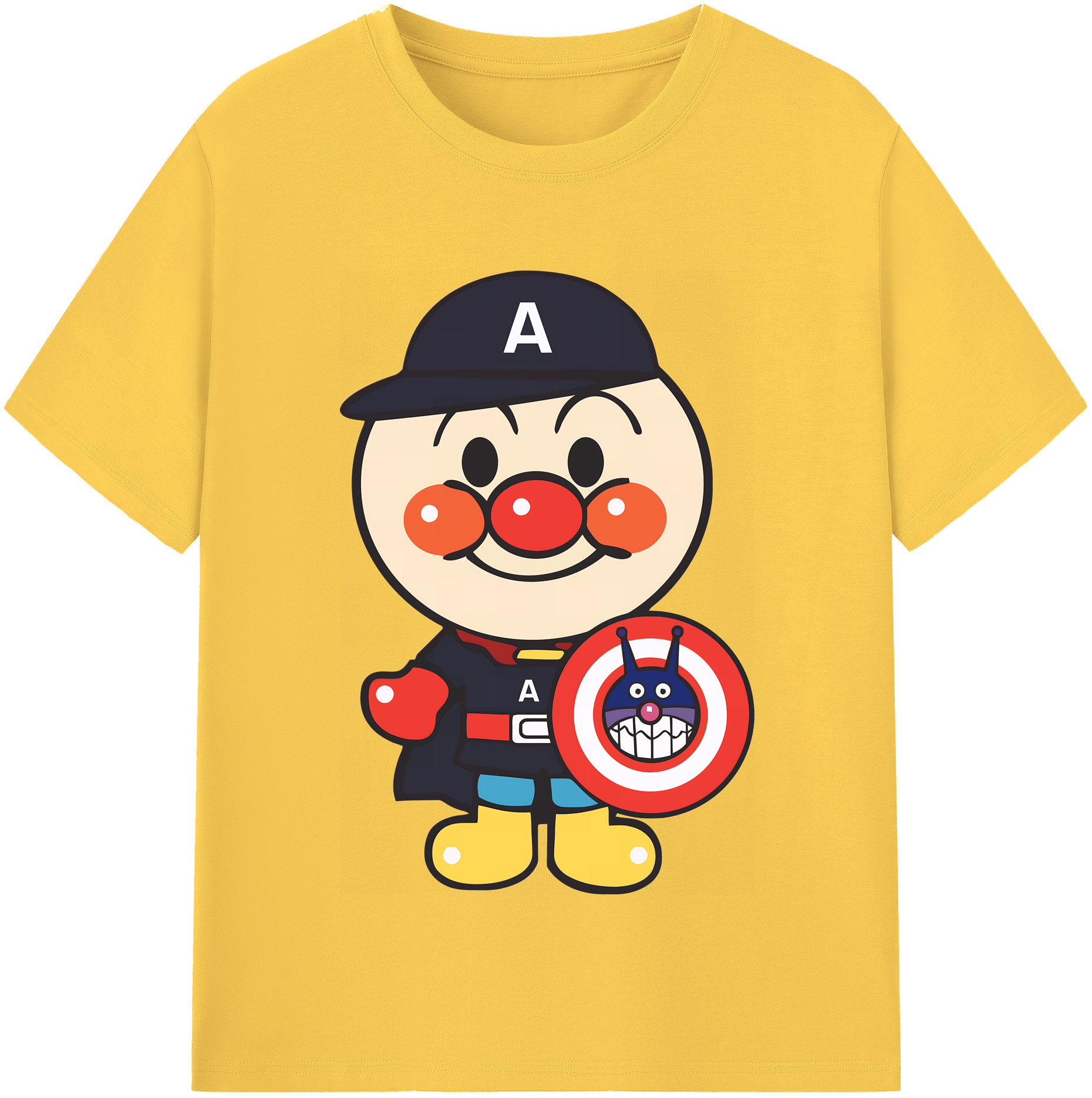 （画像用） アンパンマン Anpanman 綿100％半袖Tシャツ（フロントプリント）