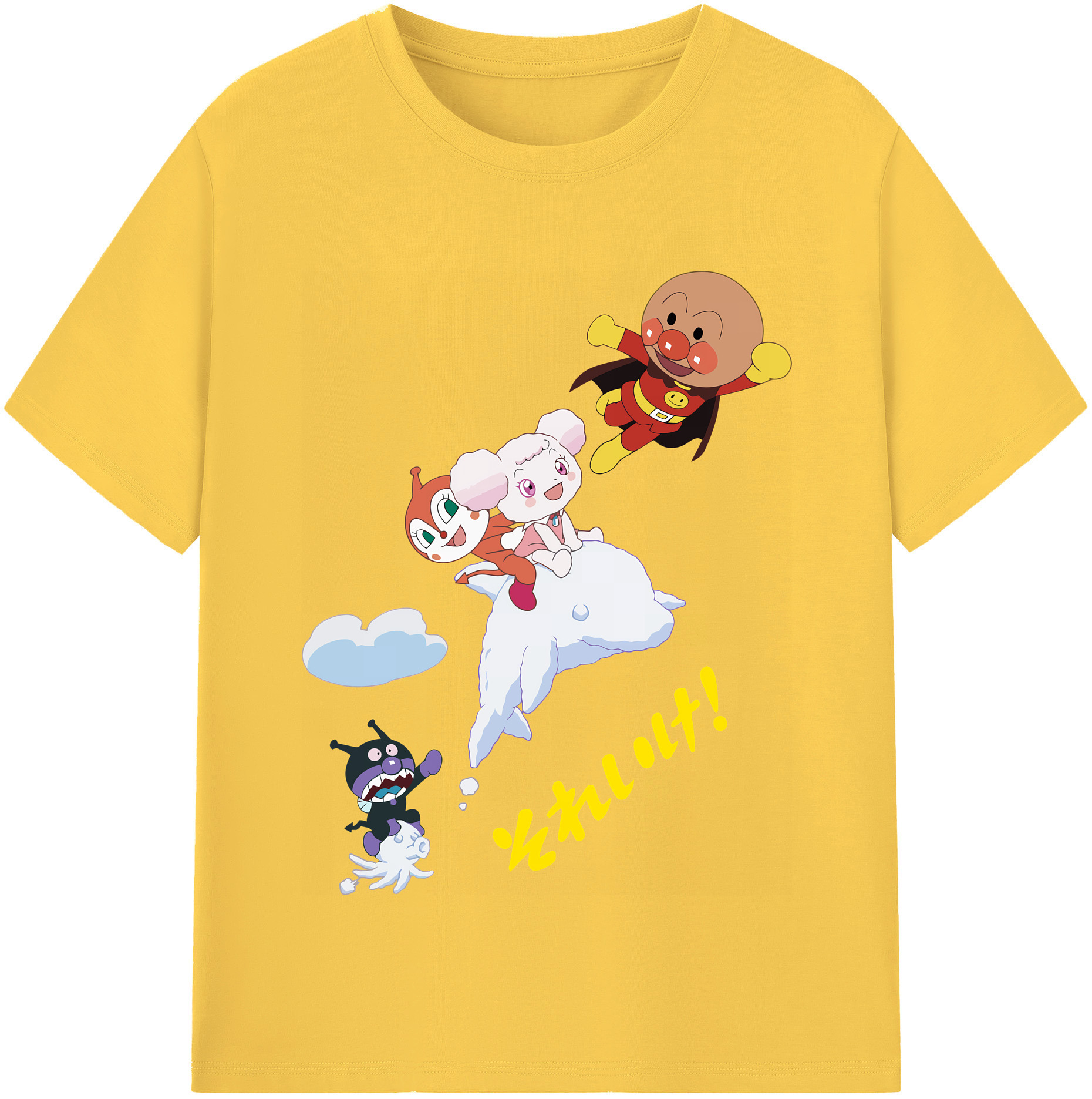 （画像用） アンパンマン Anpanman 綿100％半袖Tシャツ（フロントプリント）