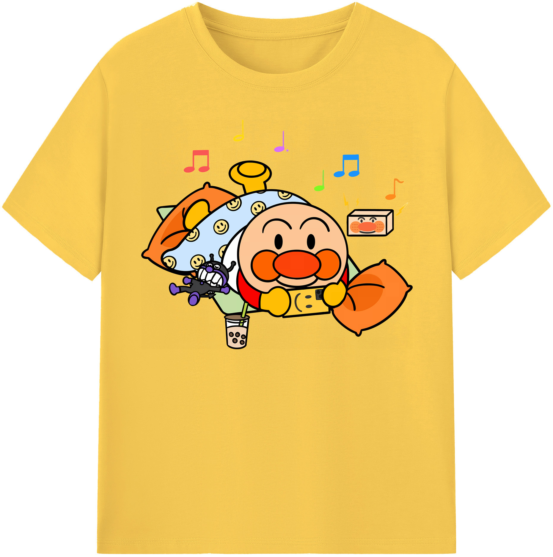（画像用） アンパンマン Anpanman 綿100％半袖Tシャツ（フロントプリント）