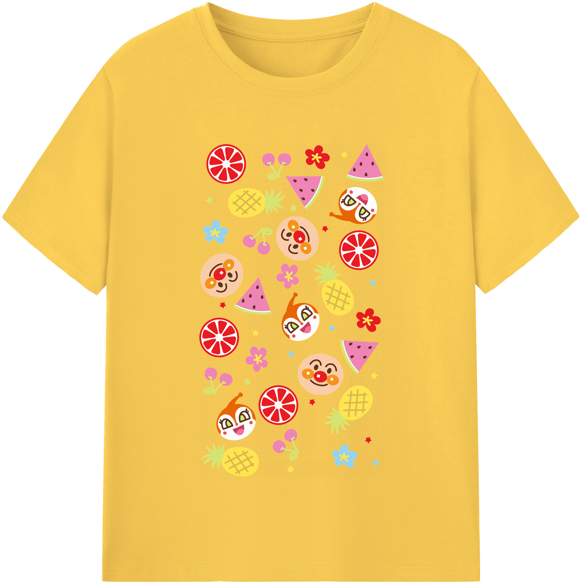 （画像用） アンパンマン Anpanman 綿100％半袖Tシャツ（フロントプリント）