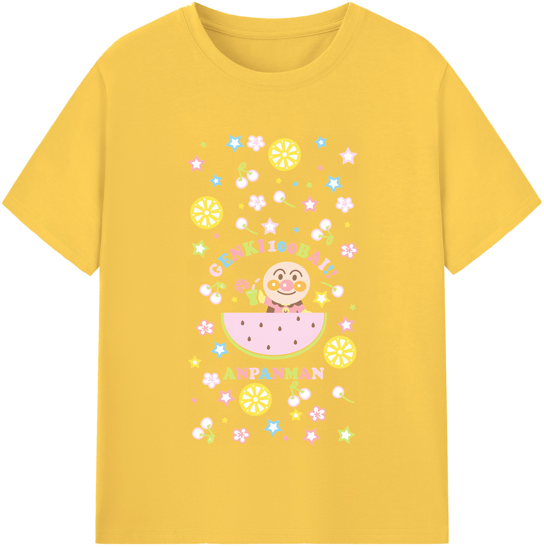 （画像用） アンパンマン Anpanman 綿100％半袖Tシャツ（フロントプリント）