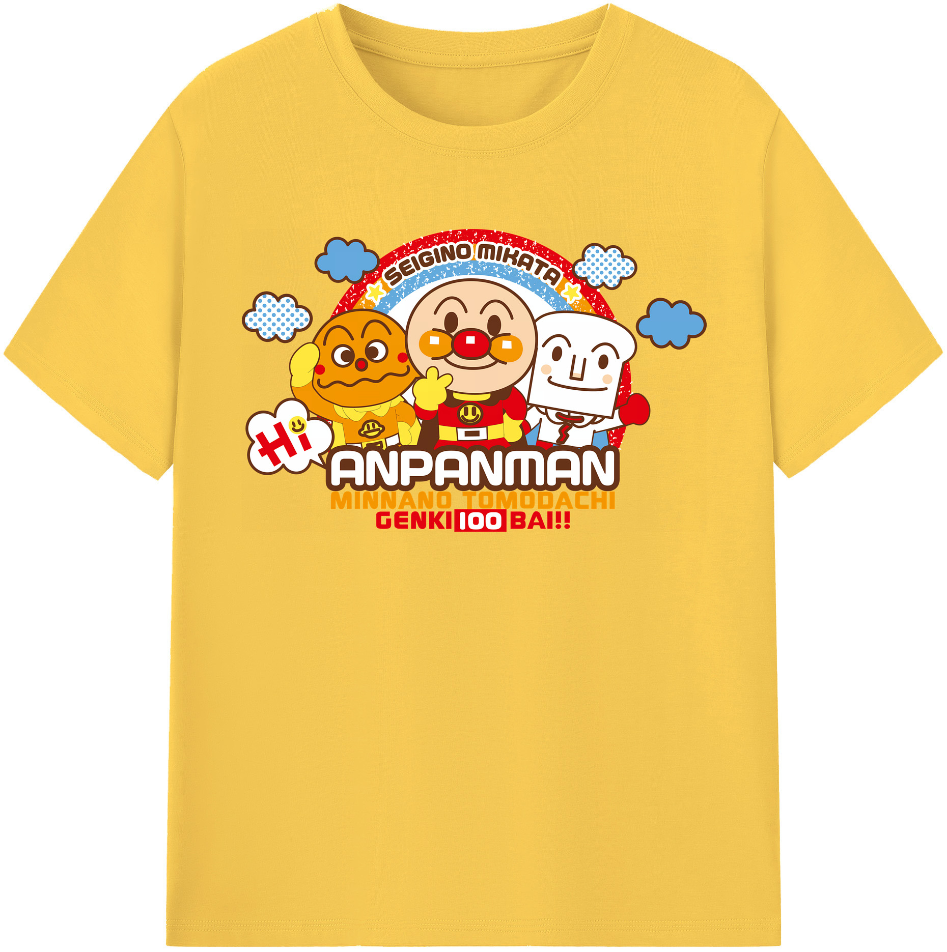 （画像用） アンパンマン Anpanman 綿100％半袖Tシャツ（フロントプリント）