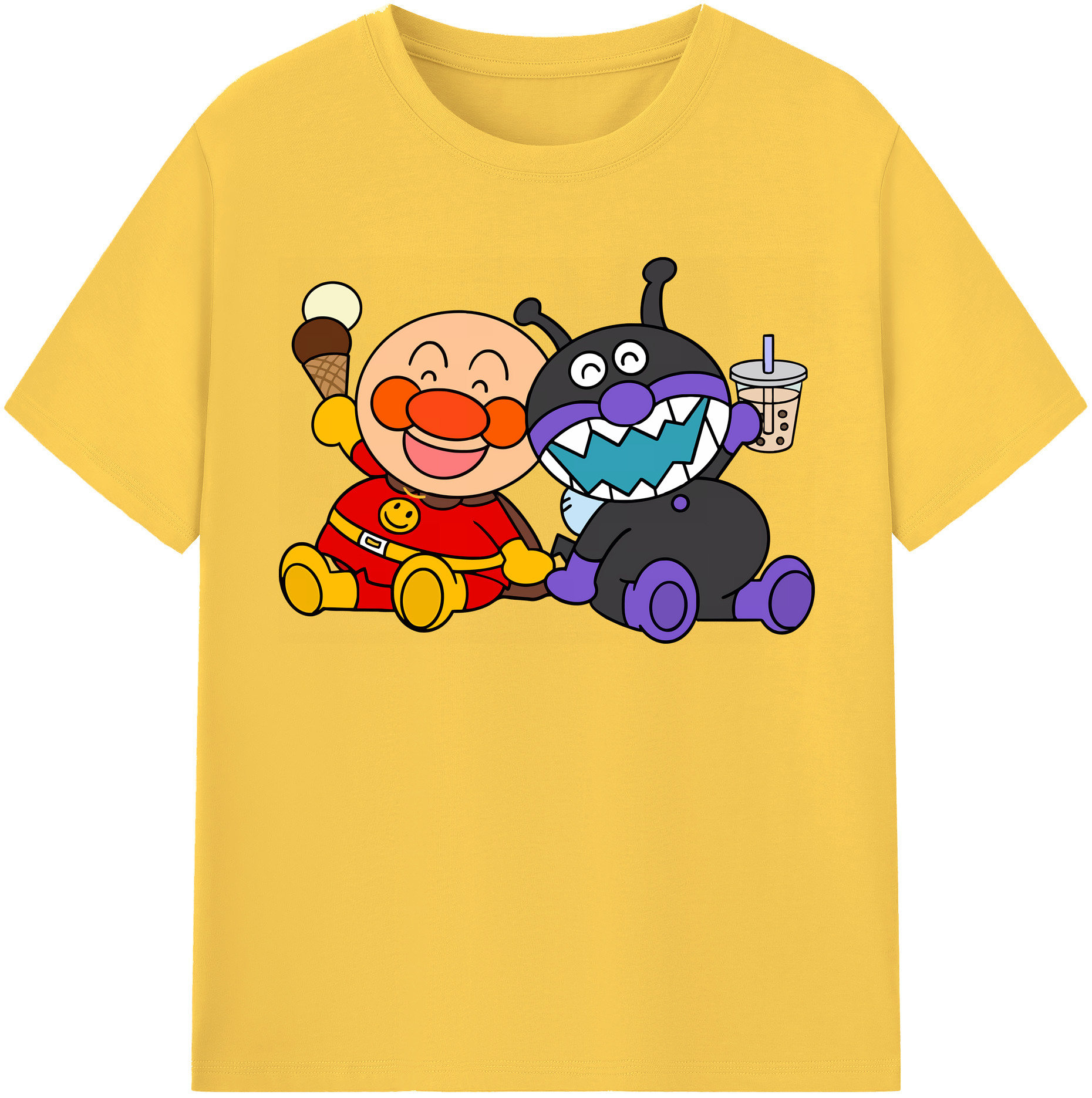 （画像用） アンパンマン Anpanman 綿100％半袖Tシャツ（フロントプリント）