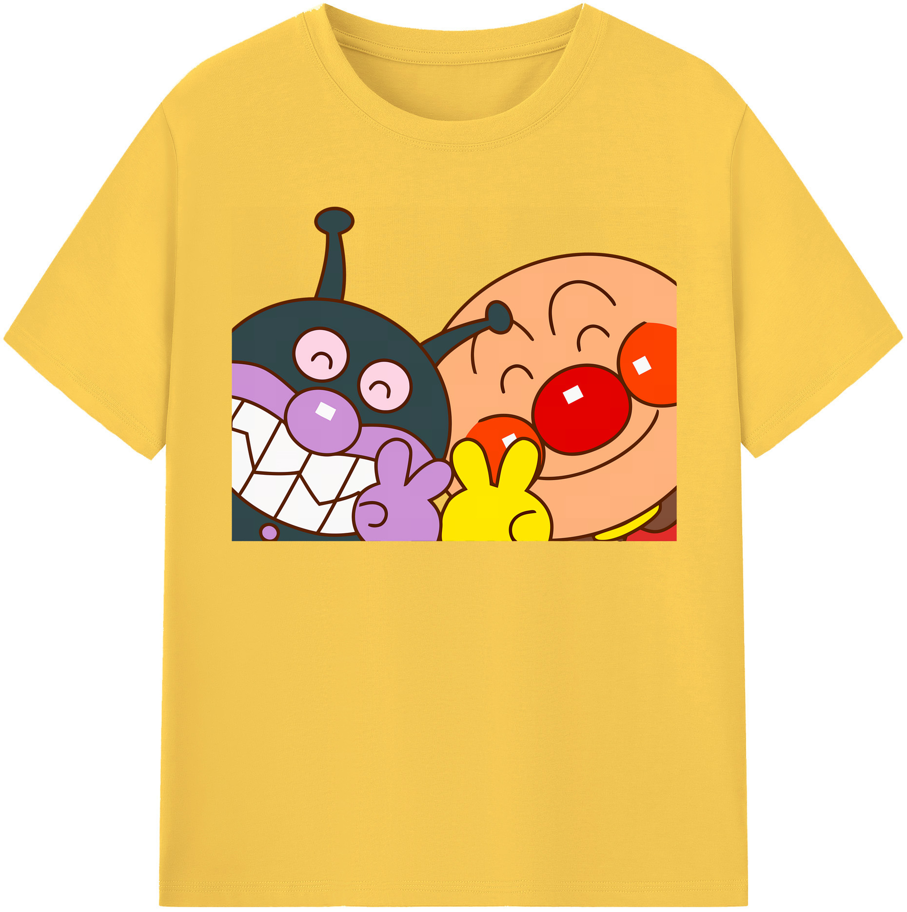 （画像用） アンパンマン Anpanman 綿100％半袖Tシャツ（フロントプリント）
