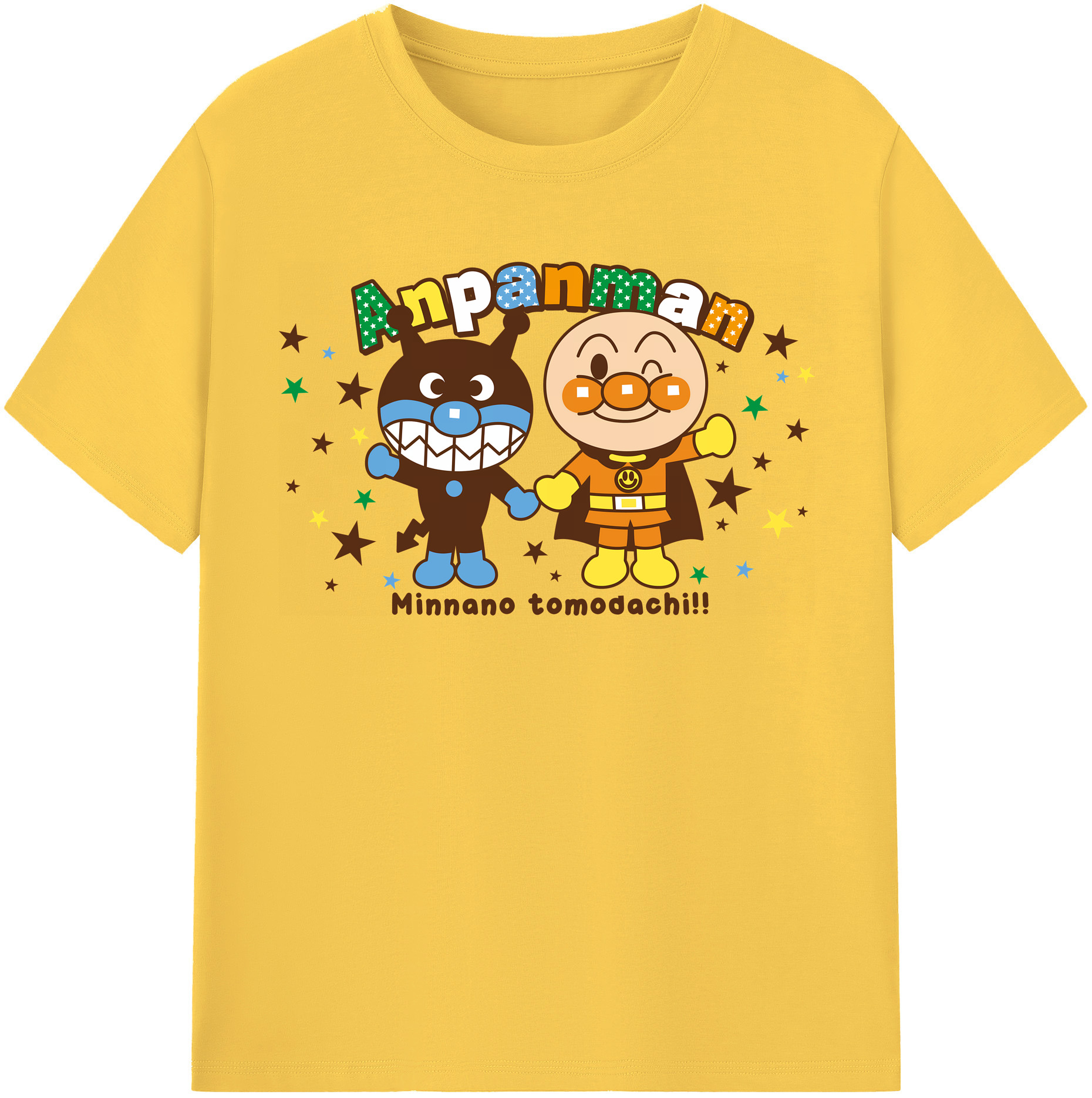 （画像用） アンパンマン Anpanman 綿100％半袖Tシャツ（フロントプリント）