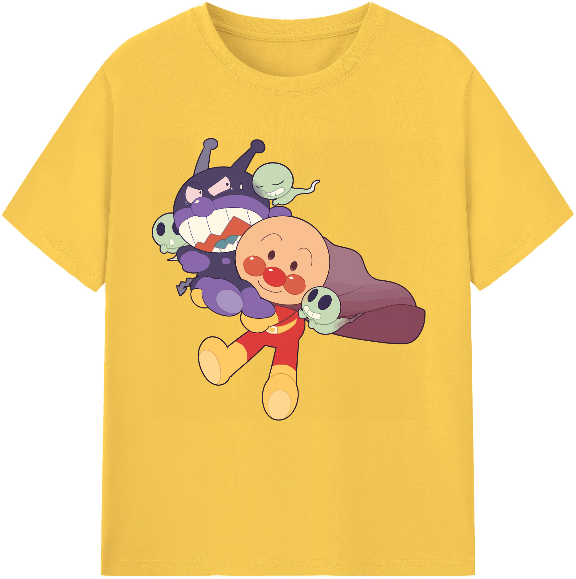 （画像用） アンパンマン Anpanman 綿100％半袖Tシャツ（フロントプリント）