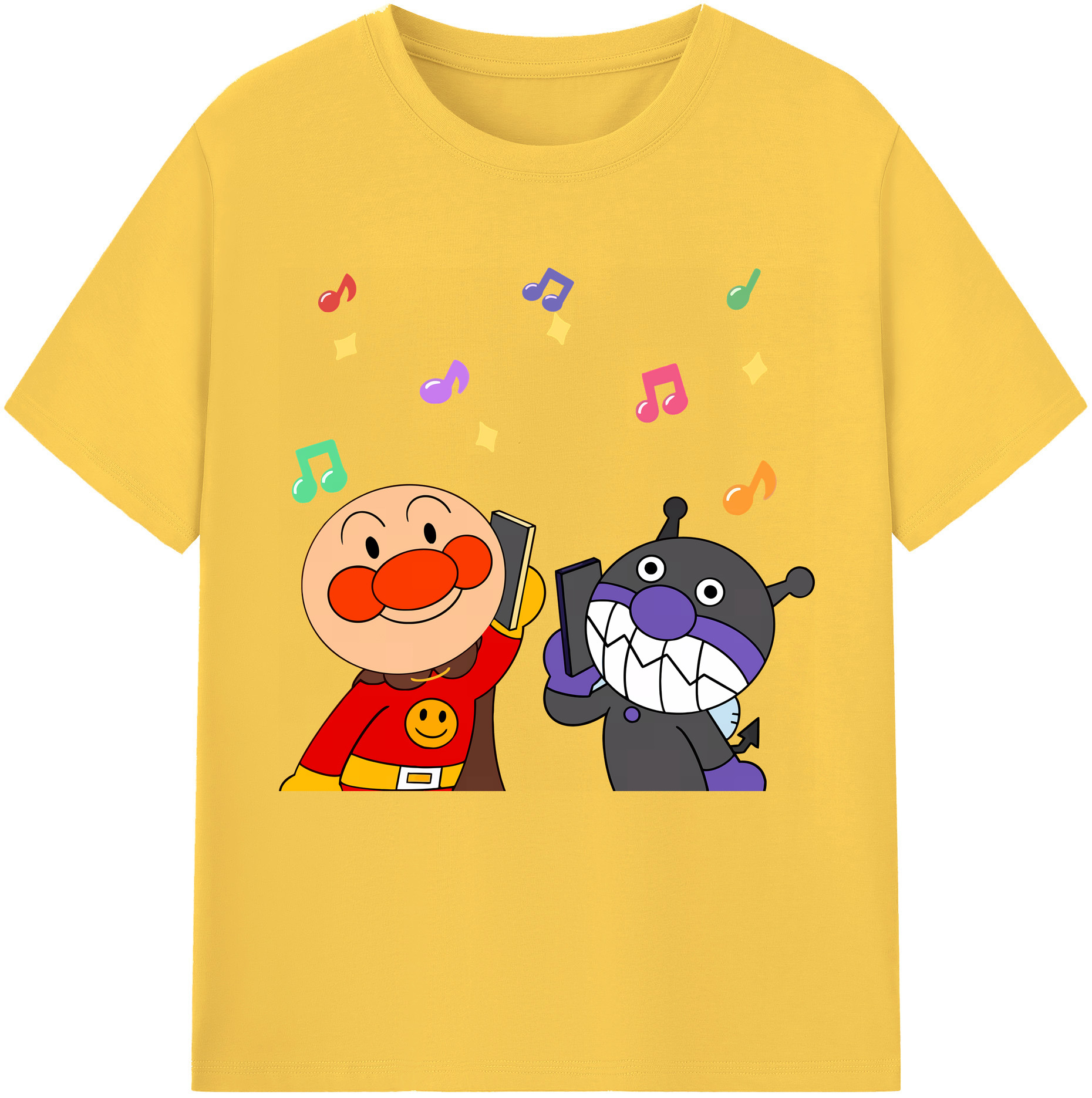 （画像用） アンパンマン Anpanman 綿100％半袖Tシャツ（フロントプリント）
