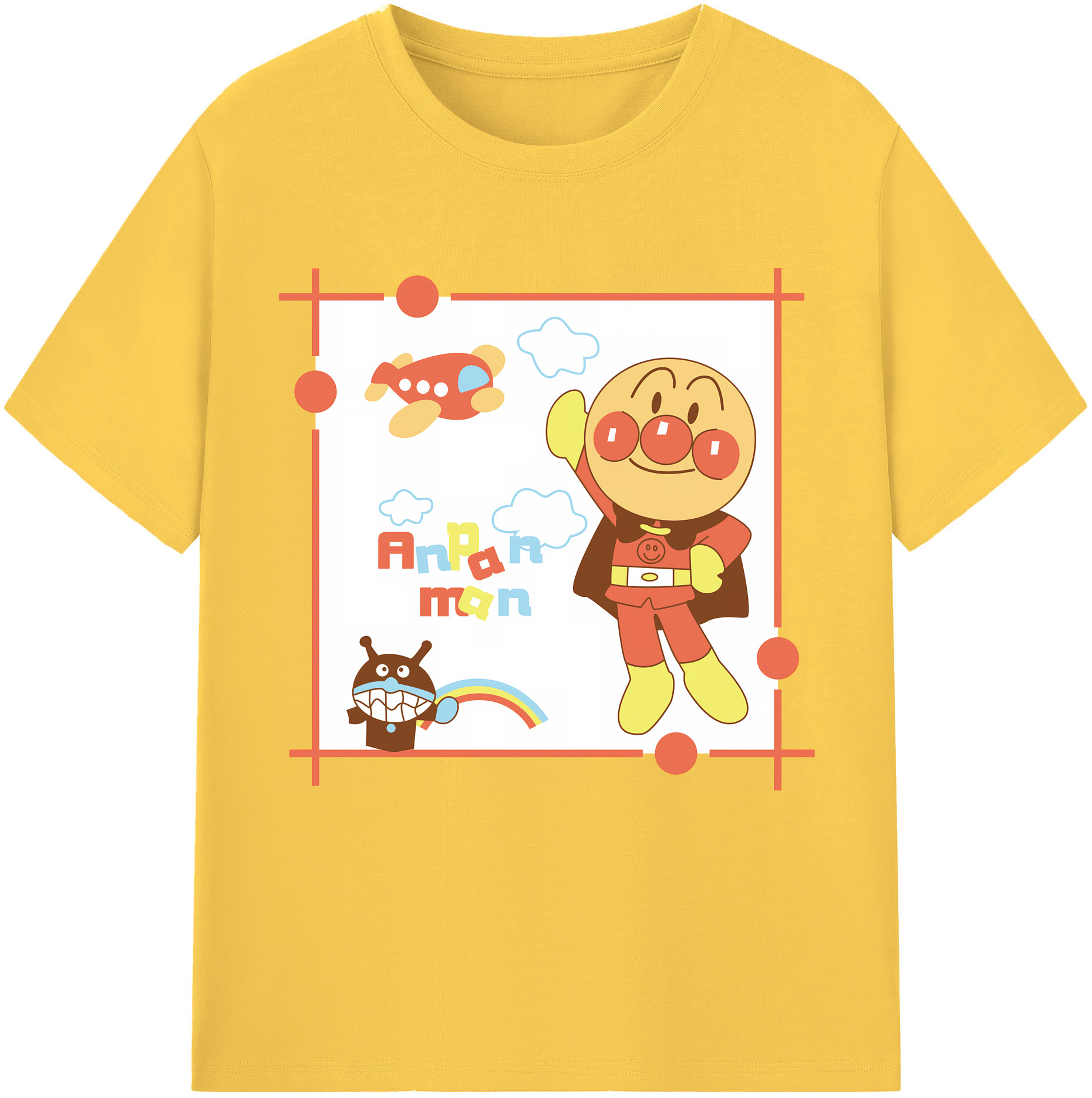 （画像用） アンパンマン Anpanman 綿100％半袖Tシャツ（フロントプリント）