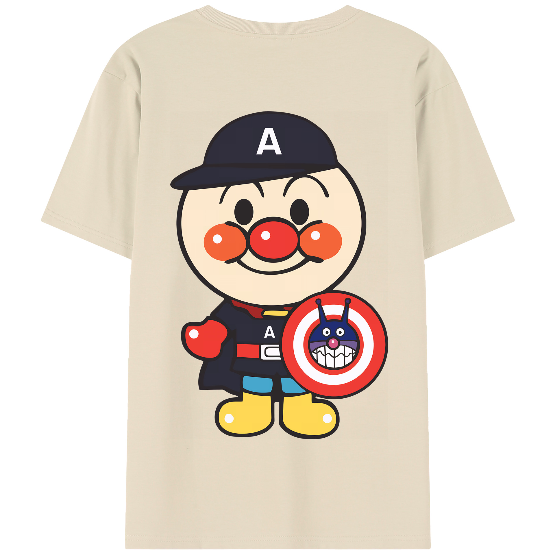 （画像用） アンパンマン Anpanman 綿100％半袖Tシャツ（背面プリント）