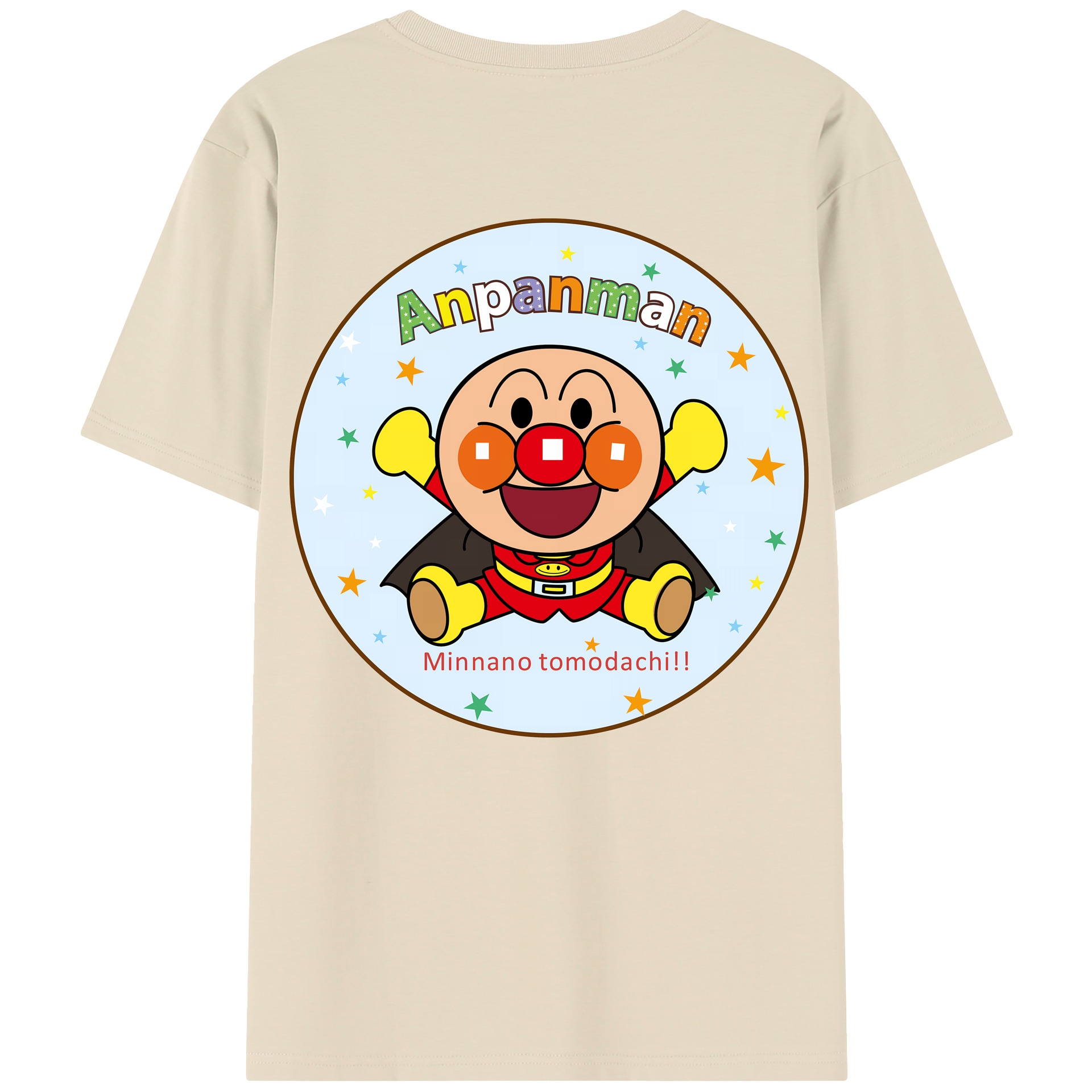 （画像用） アンパンマン Anpanman 綿100％半袖Tシャツ（背面プリント）