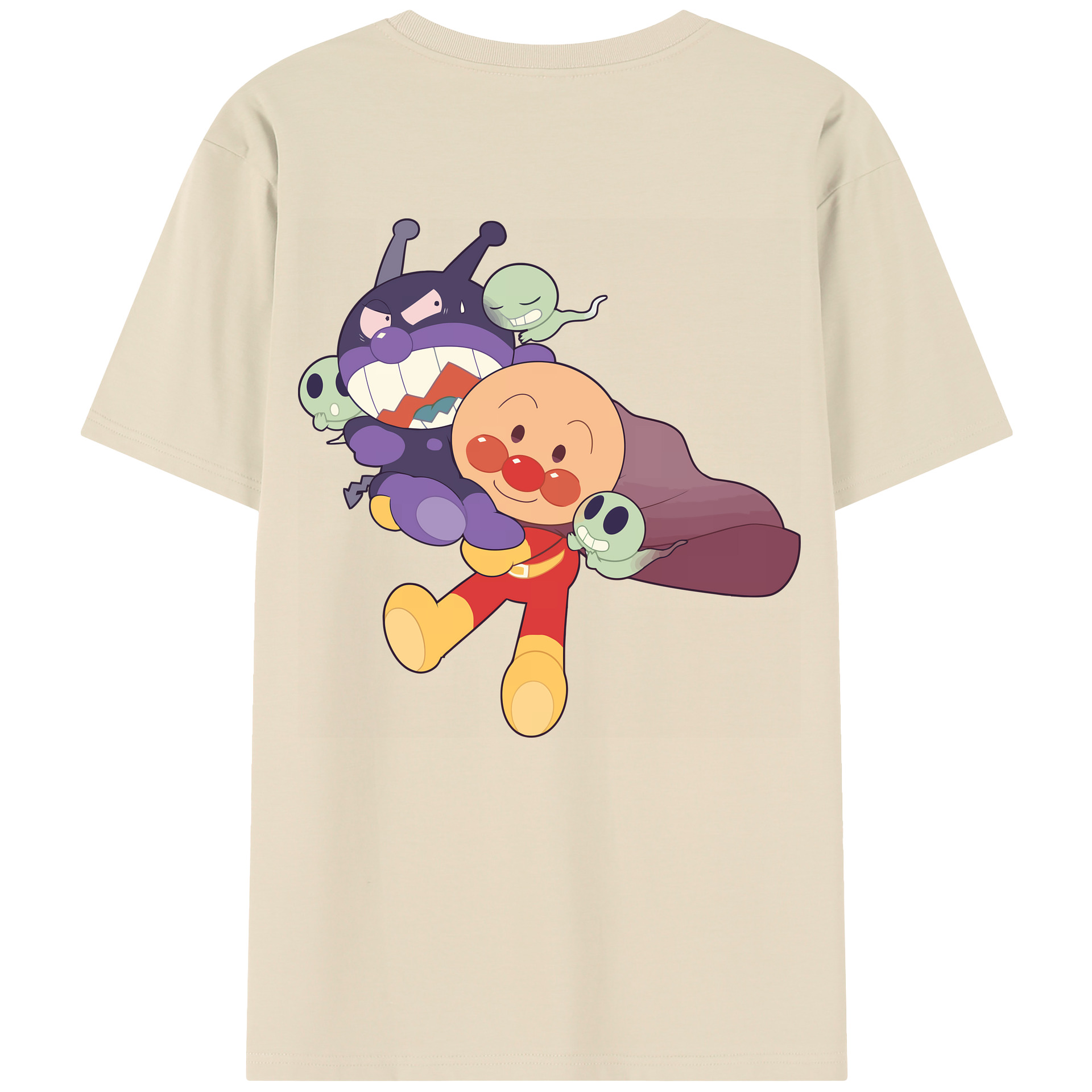 （画像用） アンパンマン Anpanman 綿100％半袖Tシャツ（背面プリント）