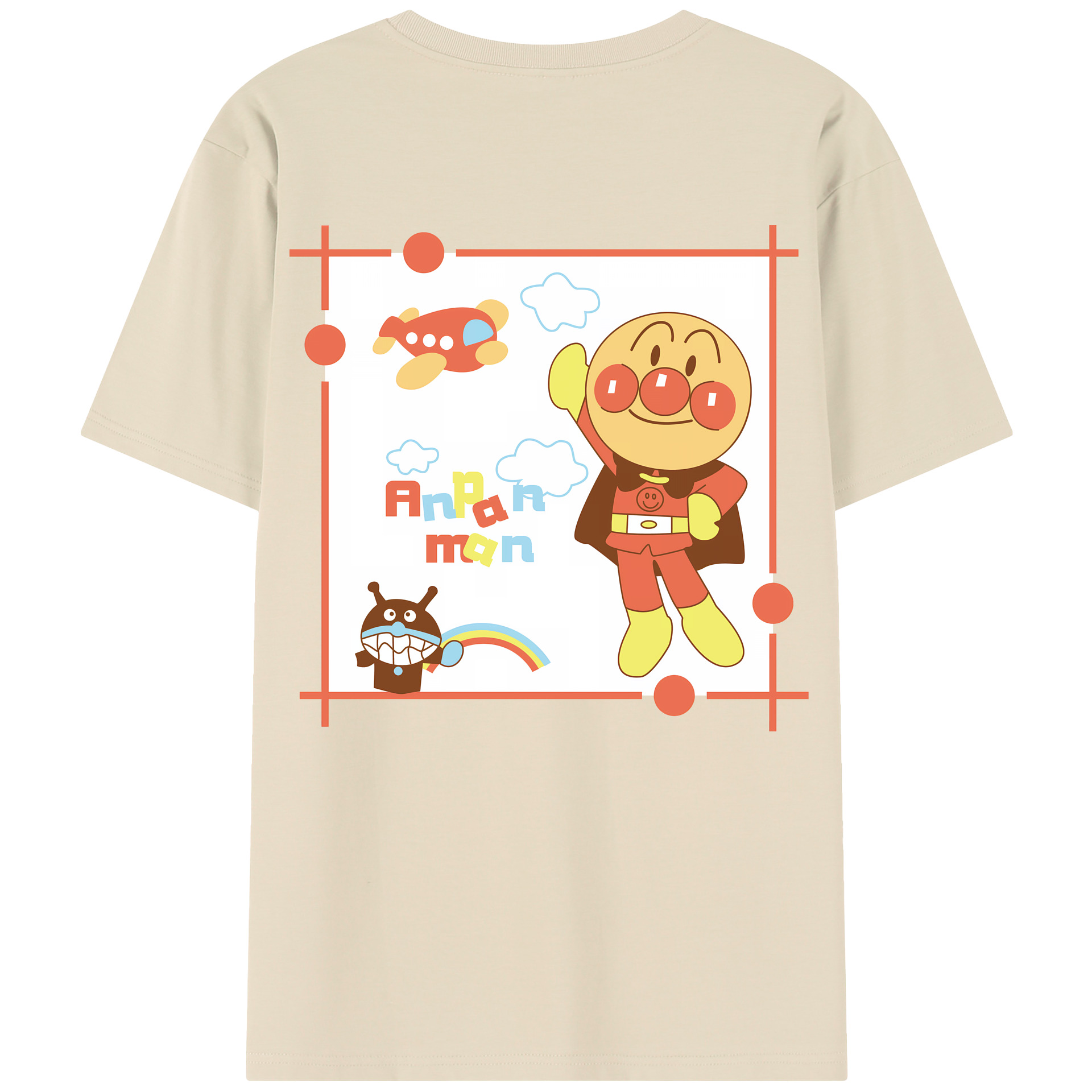 （画像用） アンパンマン Anpanman 綿100％半袖Tシャツ（背面プリント）