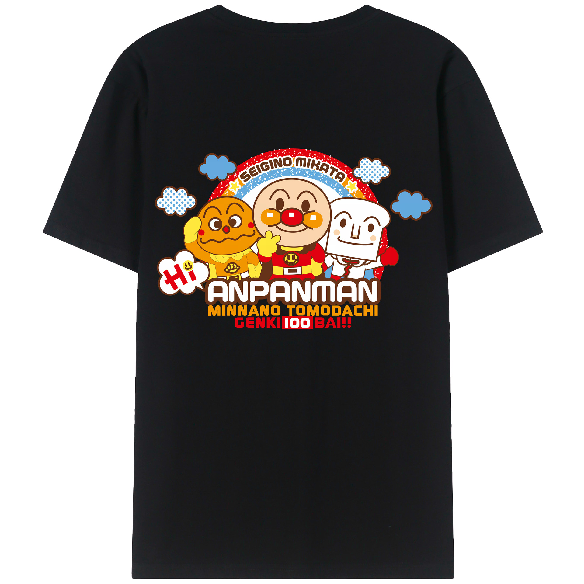 （画像用） アンパンマン Anpanman 綿100％半袖Tシャツ（背面プリント）
