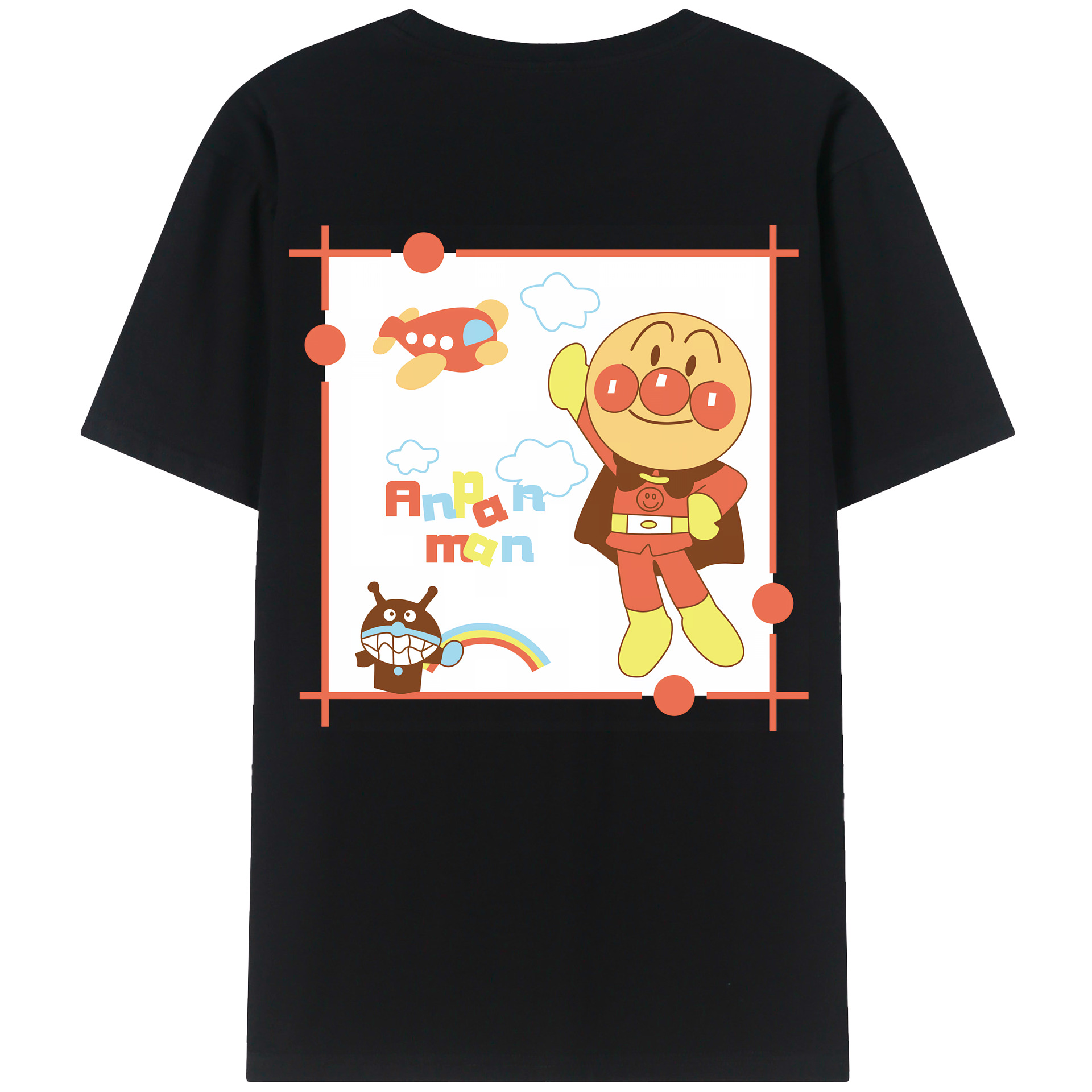 （画像用） アンパンマン Anpanman 綿100％半袖Tシャツ（背面プリント）